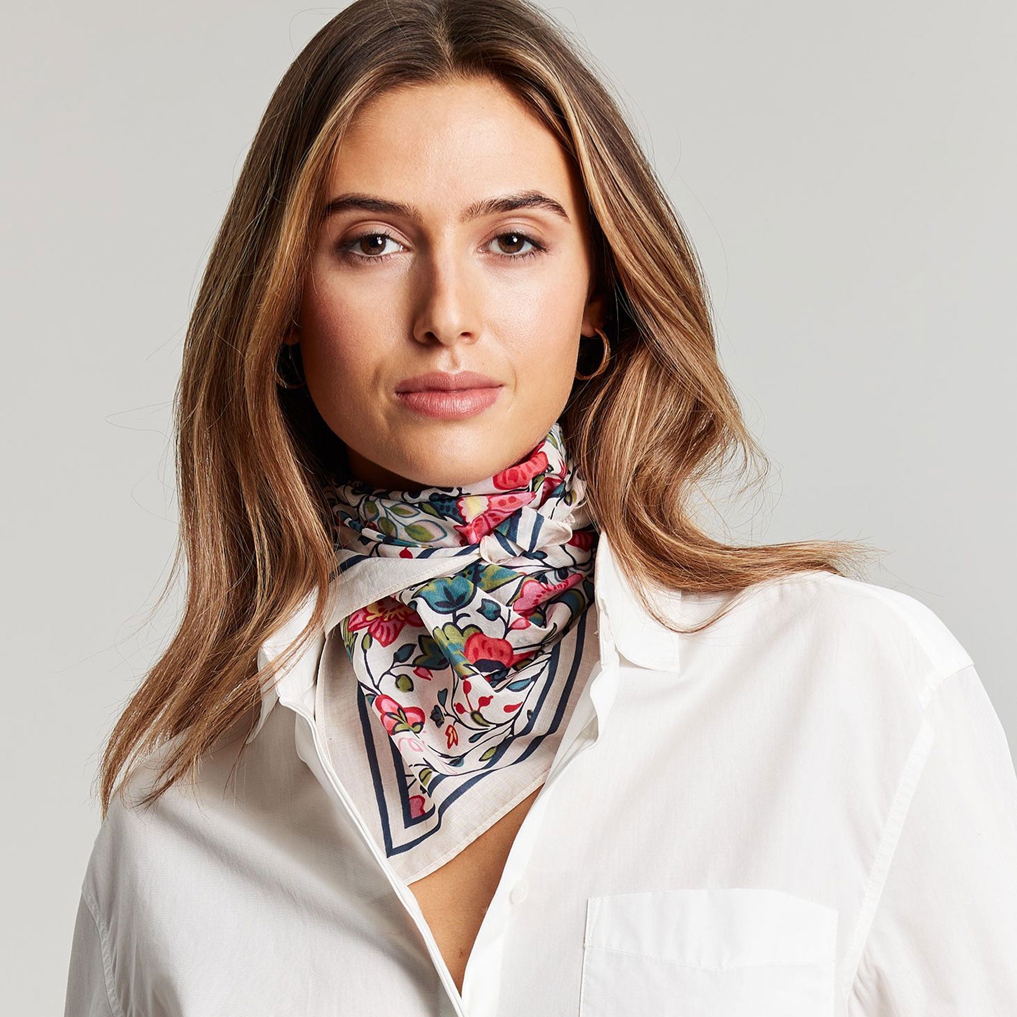 Joules Ladies Parlow Cotton Square Scarf