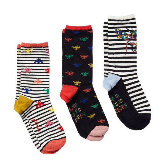 Joules Ladies Excellent Everyday Single Socks 3pk