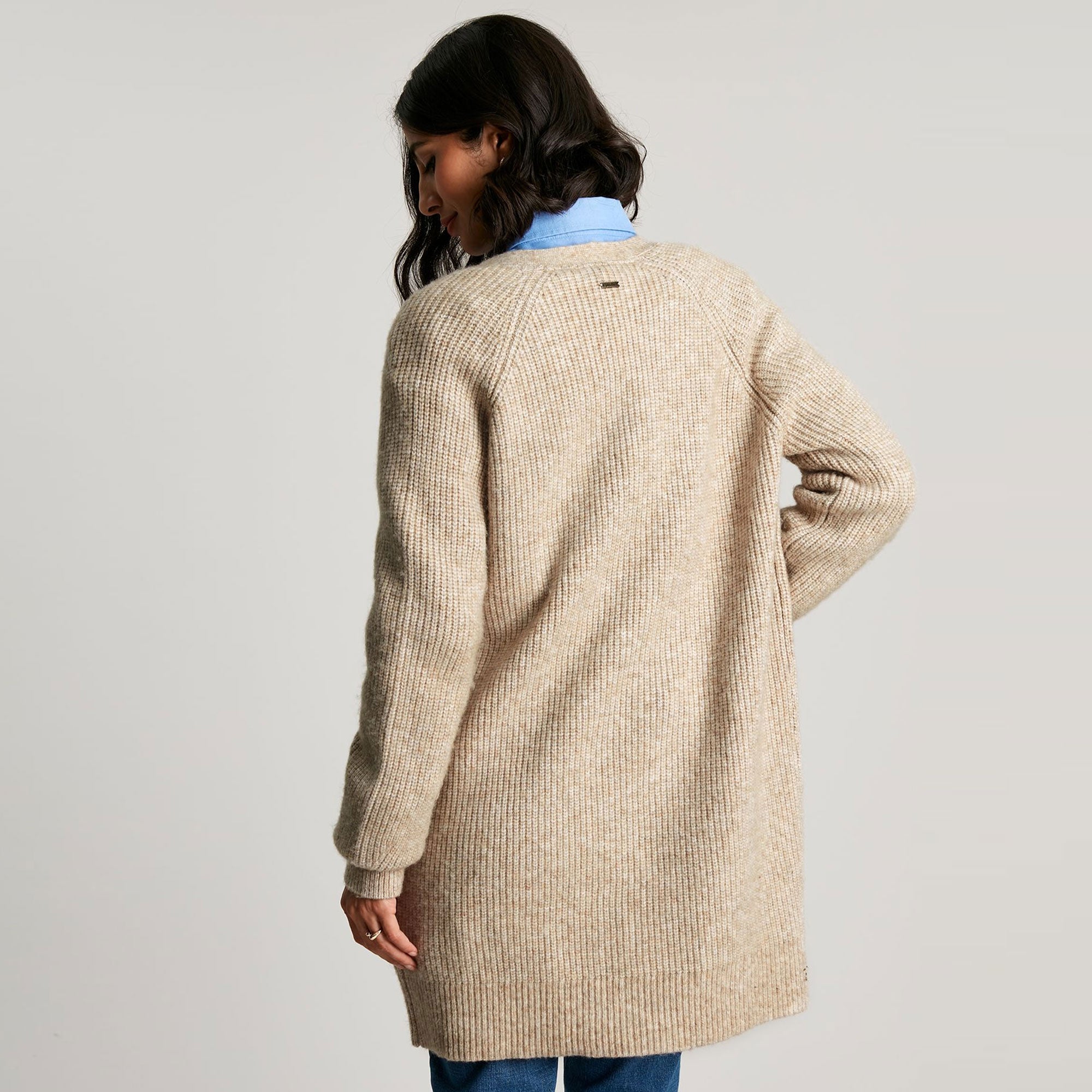 Joules Ladies Florence Longline Cable Raglan Cardigan