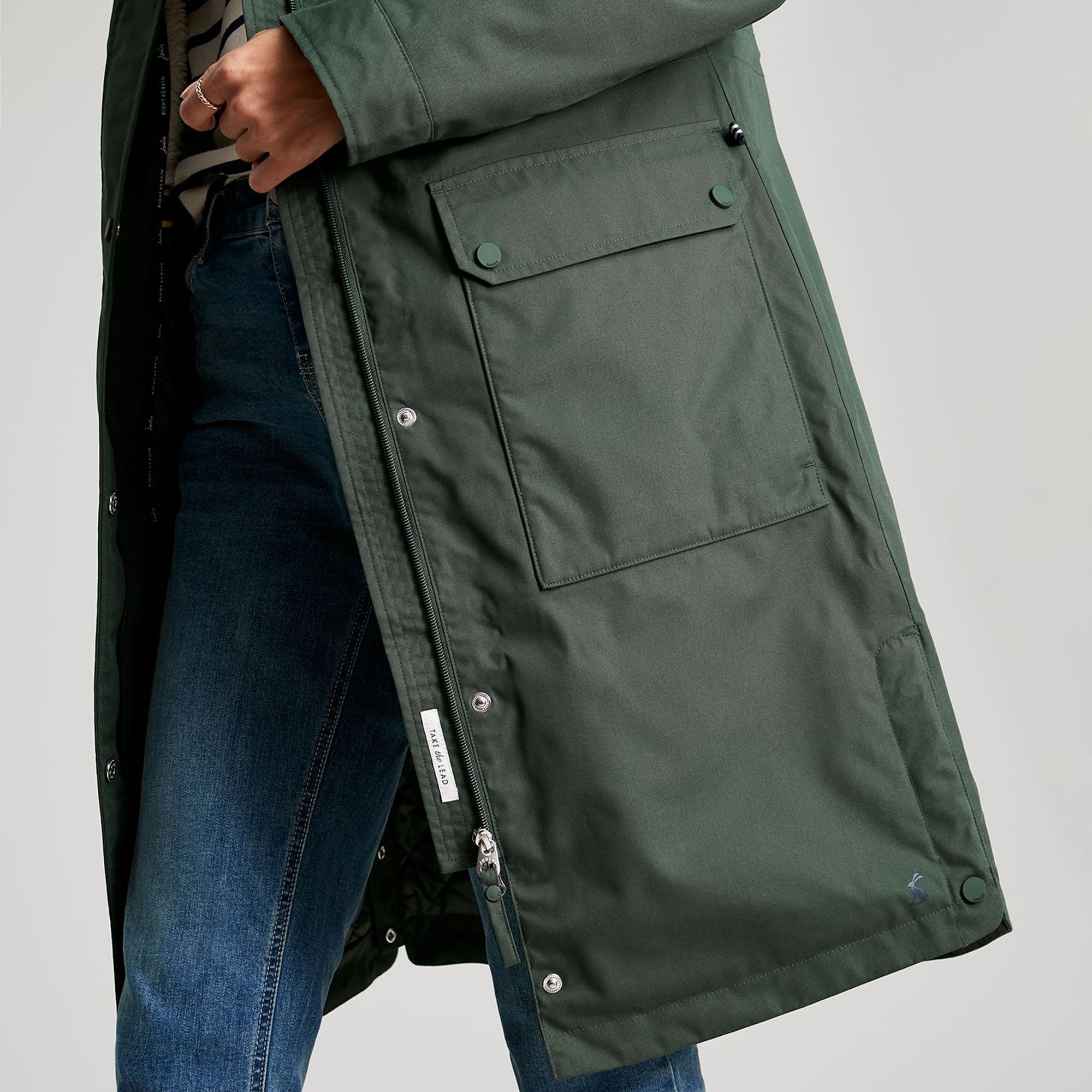 Joules Ladies Loxley Cosy Longline Parka With Borg Lining