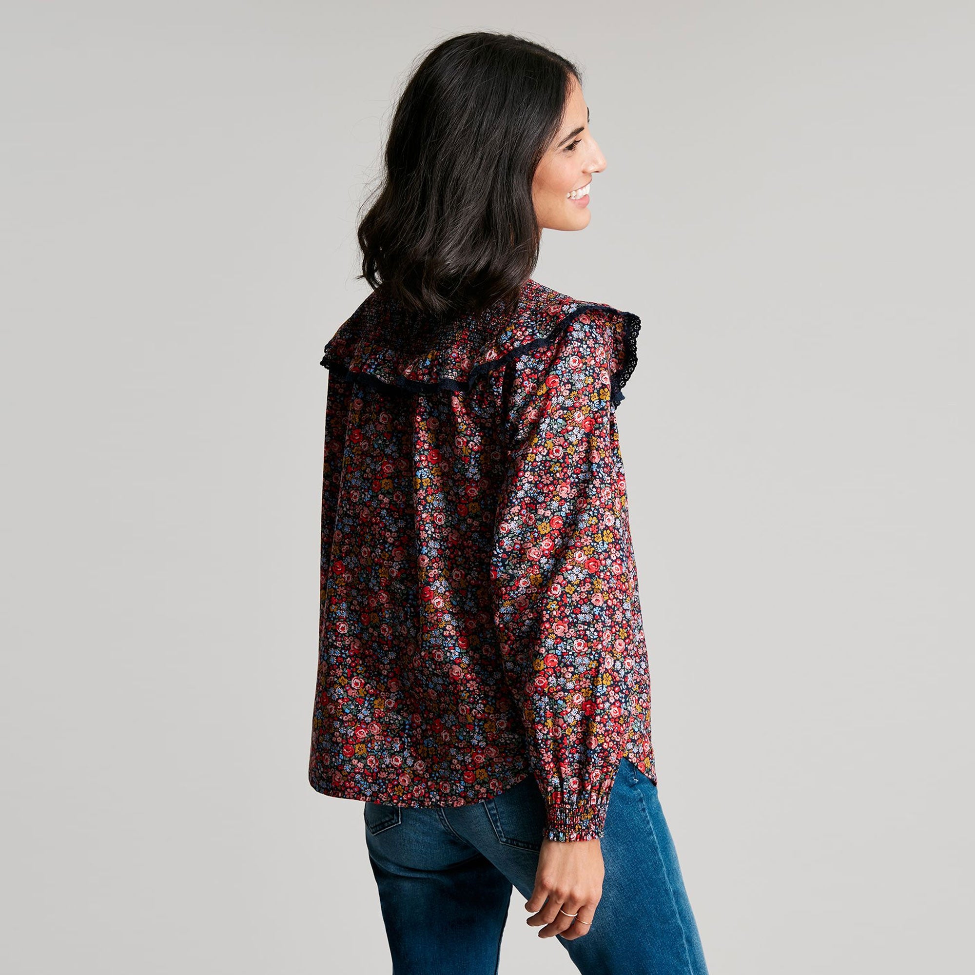 Joules Ladies Delilah Curved Yoke Top With Frill