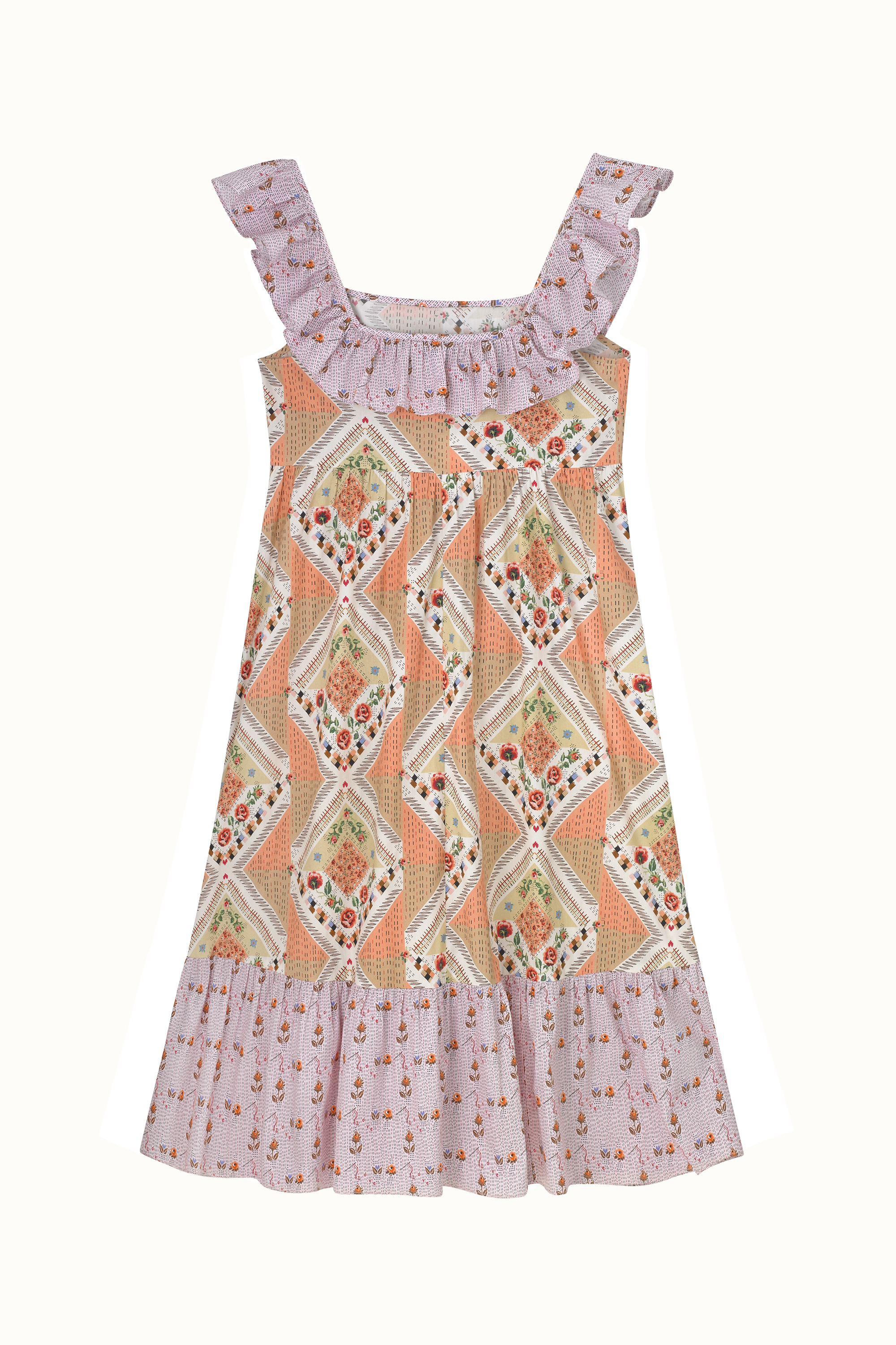 Patchwork Organic Ruffle Dreamer Dress