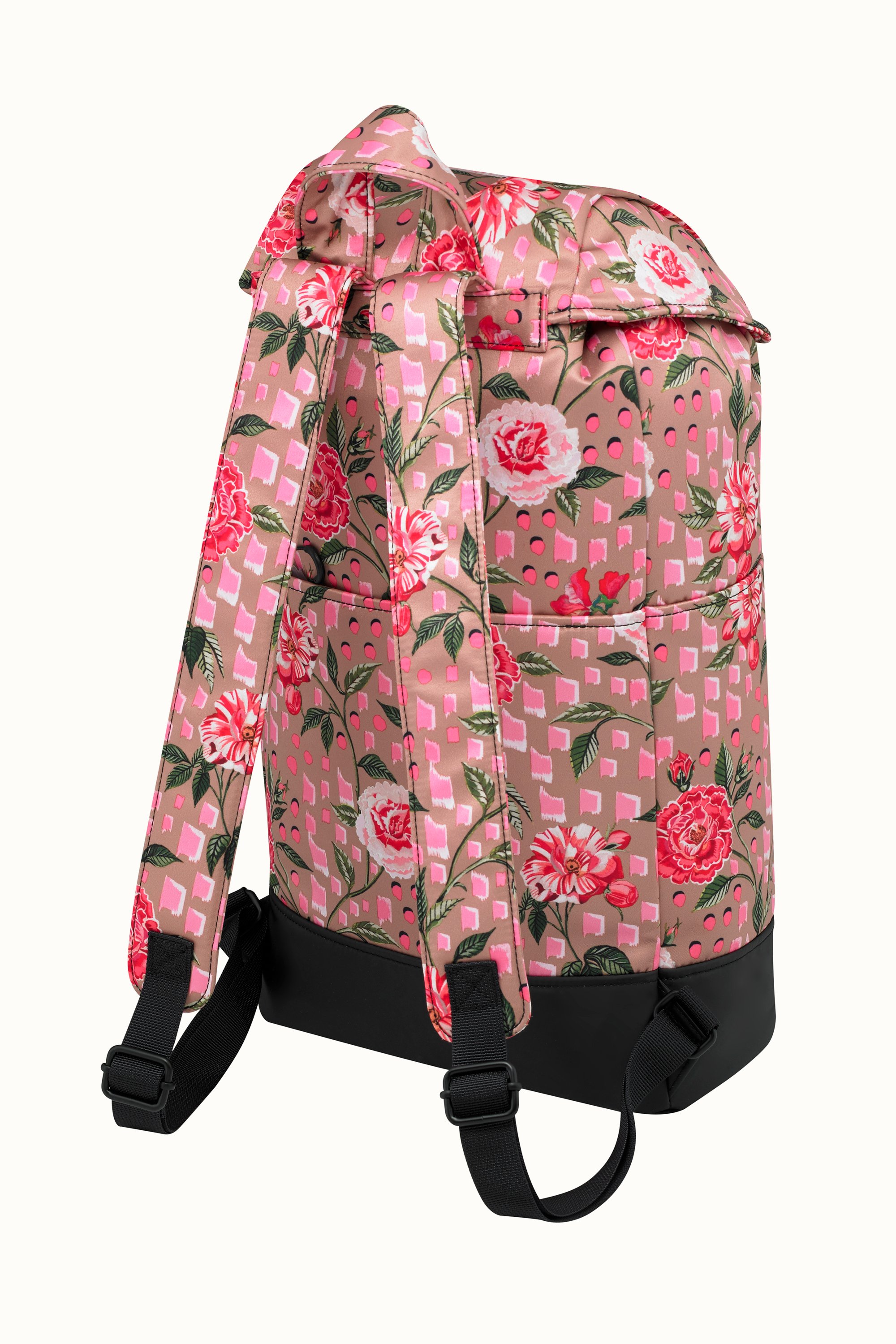 Tea Rose Recycled Satin Duffle Backpack