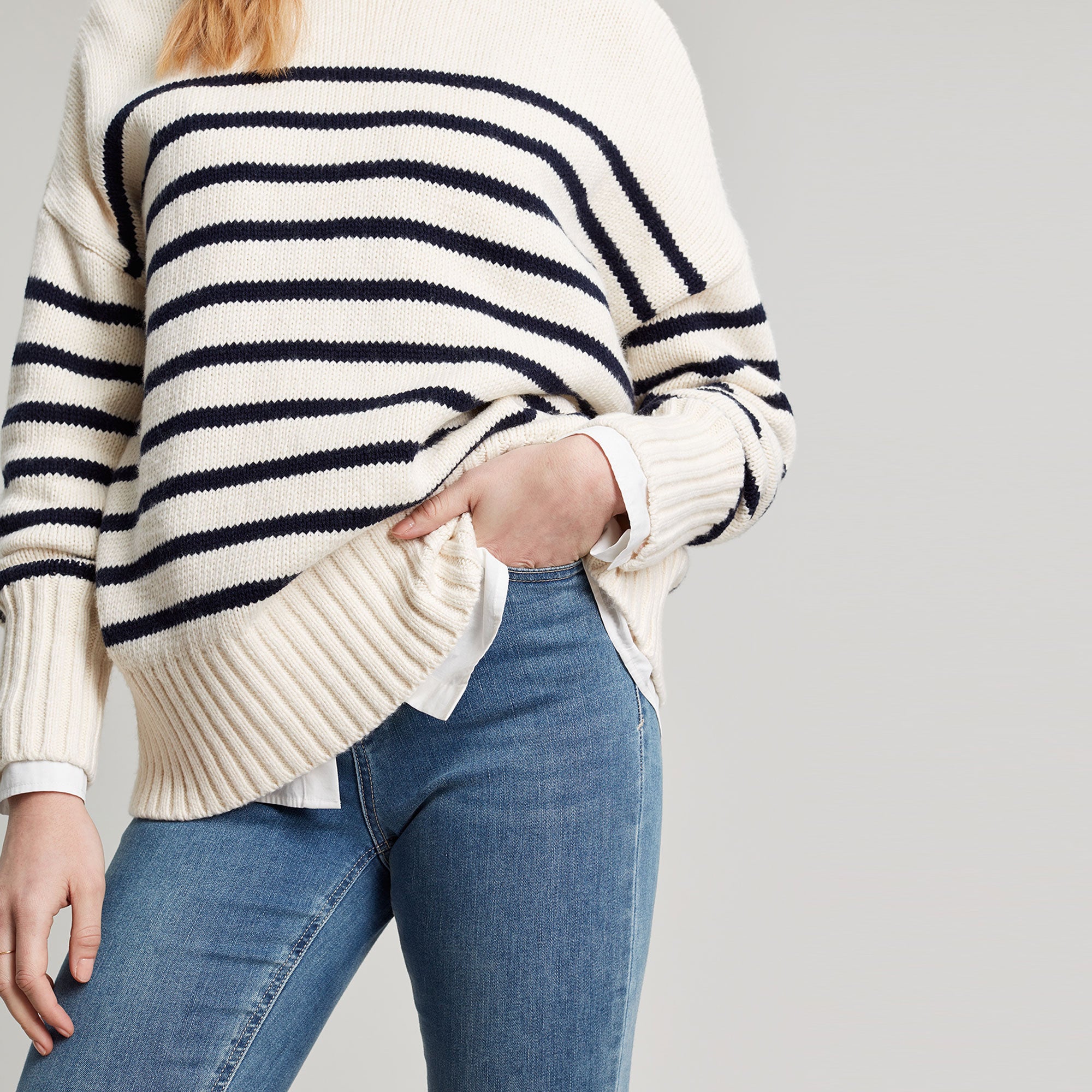 Joules Ladies Bay Chunky Cotton Breton Jumper