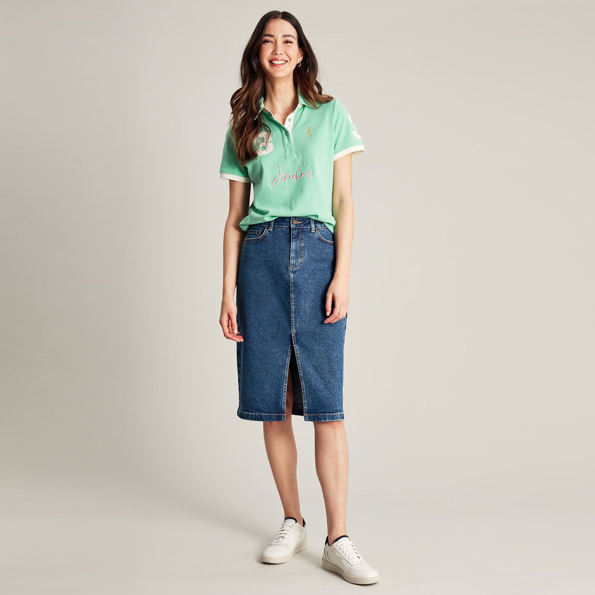 Joules Ladies Taylor Split Denim Skirt