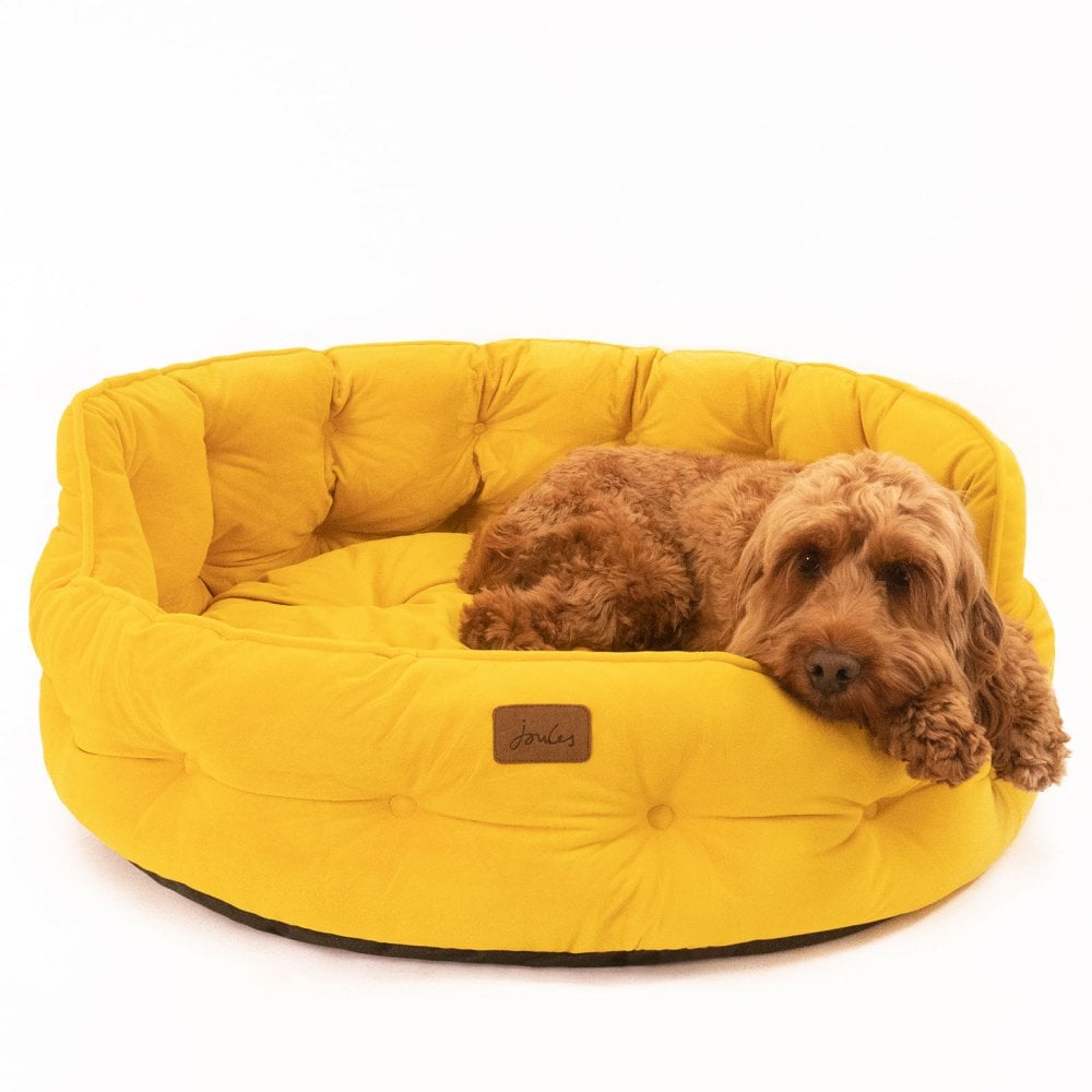 Joules Velvet Chesterfield Dog Bed
