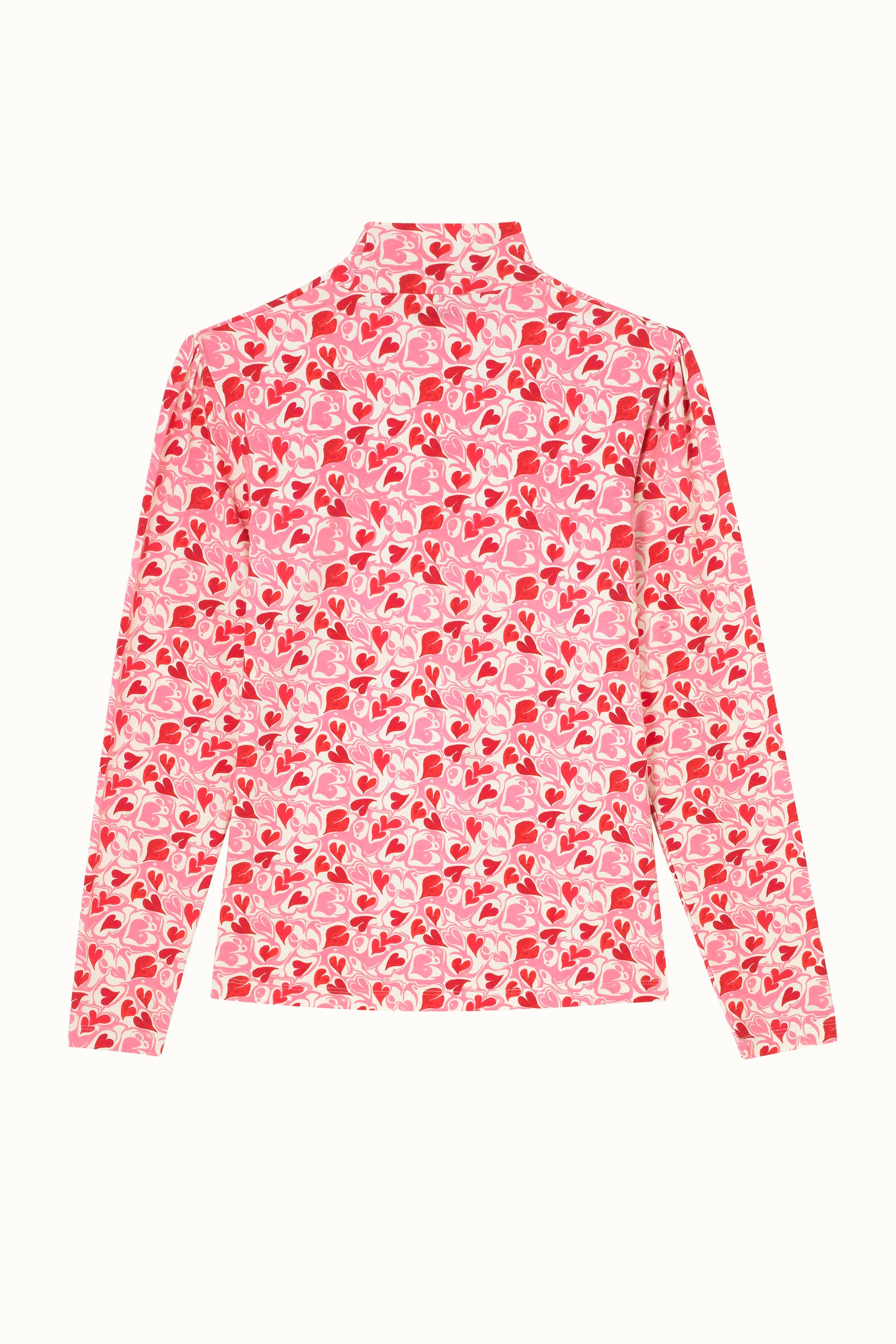 Marble Hearts Ditsy Supersoft Turtleneck Top