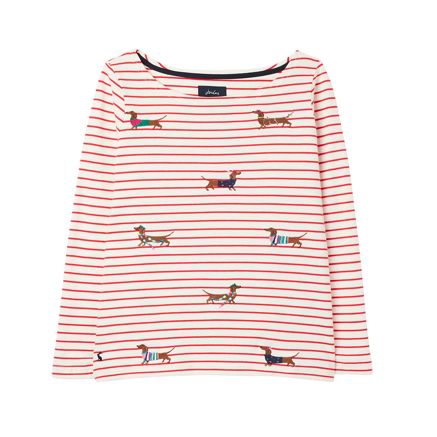 Joules Ladies Festive Harbour Luxe Long Sleeve Jersey Top