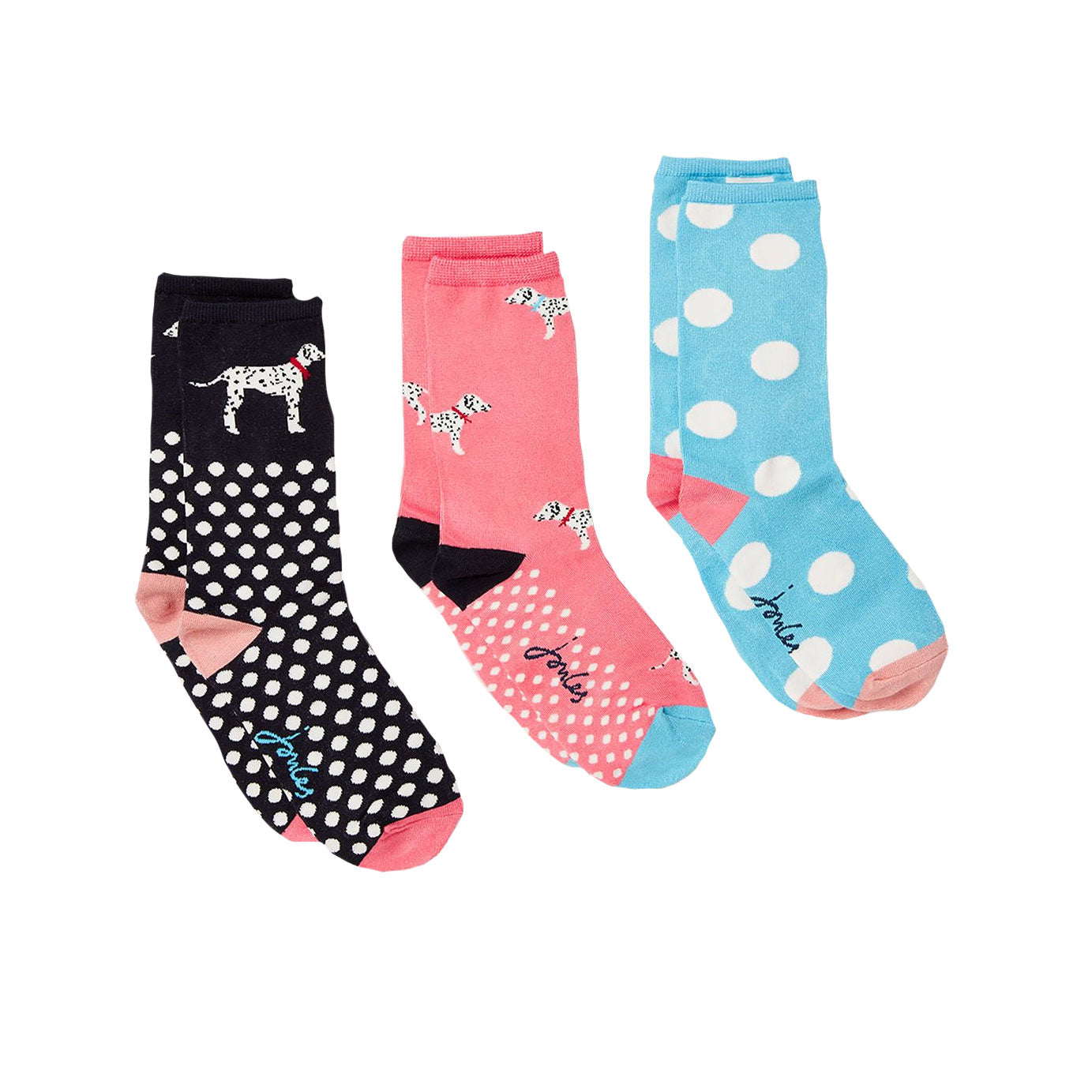 Joules Ladies Dalmatian Excellent Everyday Eco Vero 3 Pack Socks