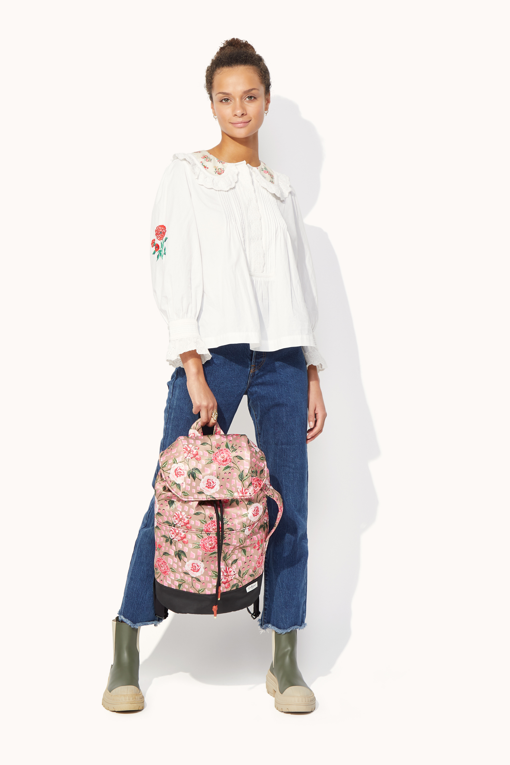 Tea Rose Recycled Satin Duffle Backpack
