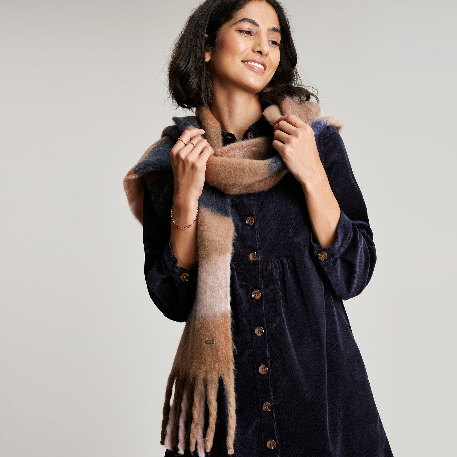 Joules Ladies Folley Brushed Check Scarf