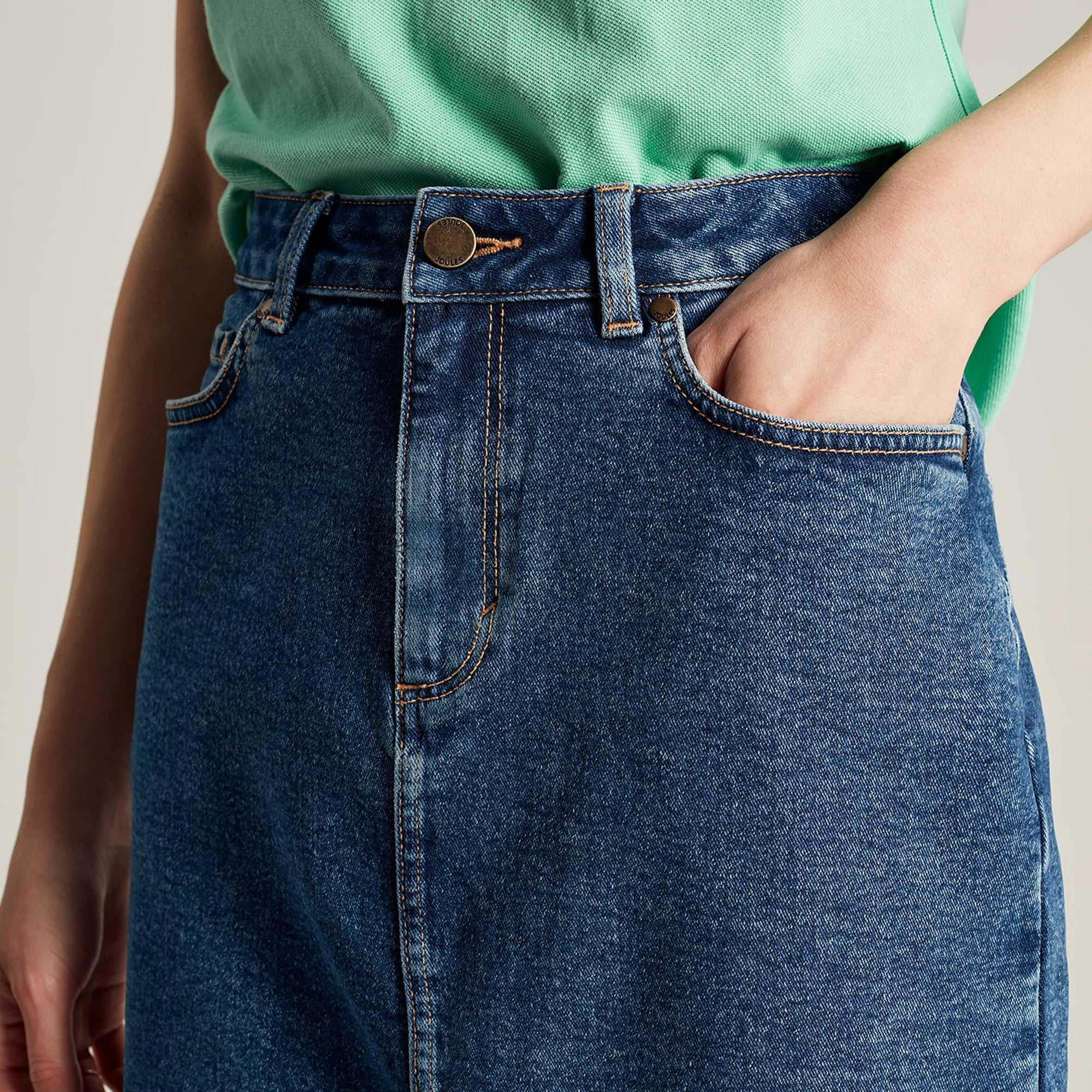 Joules Ladies Taylor Split Denim Skirt