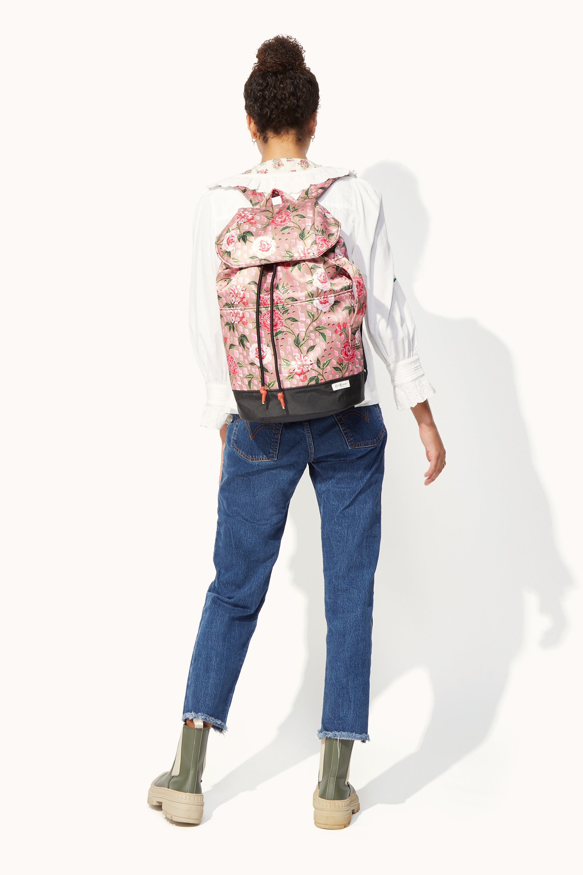 Tea Rose Recycled Satin Duffle Backpack