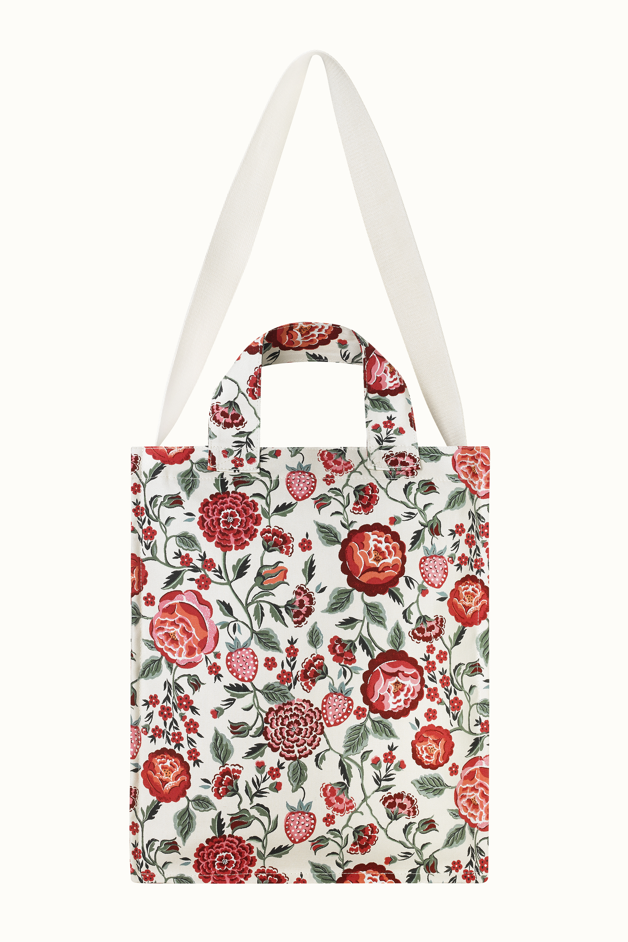 Strawberry Garden Organic Cotton Tall Tote Bag
