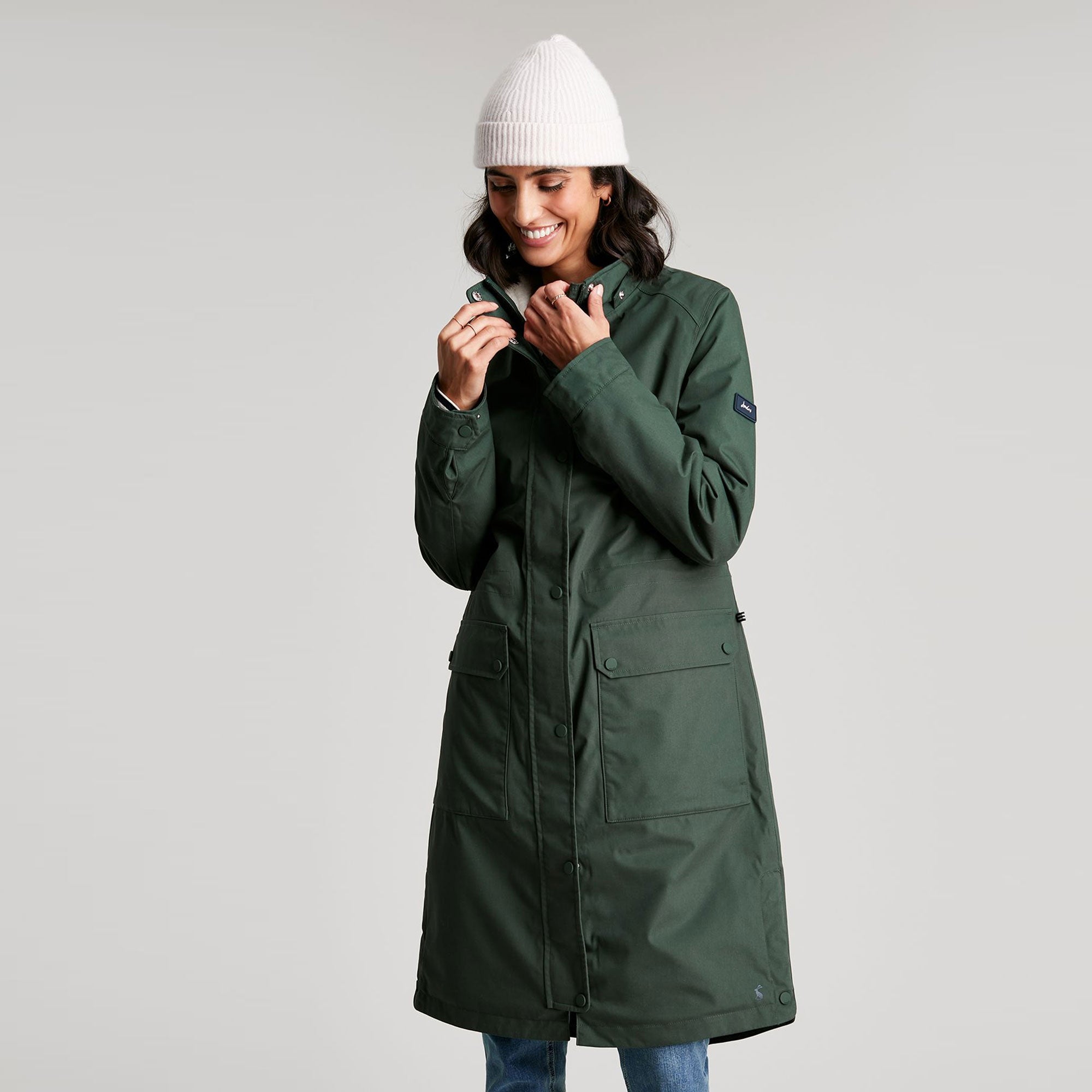 Joules Ladies Loxley Cosy Longline Parka With Borg Lining