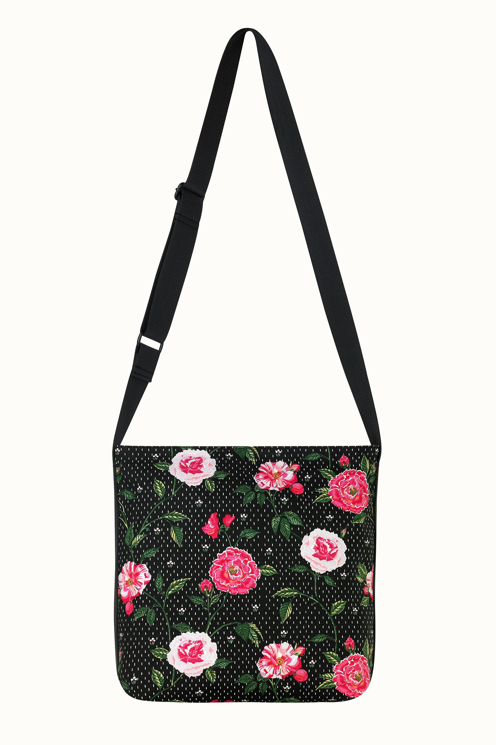 Tea Rose Zipped Messenger Bag