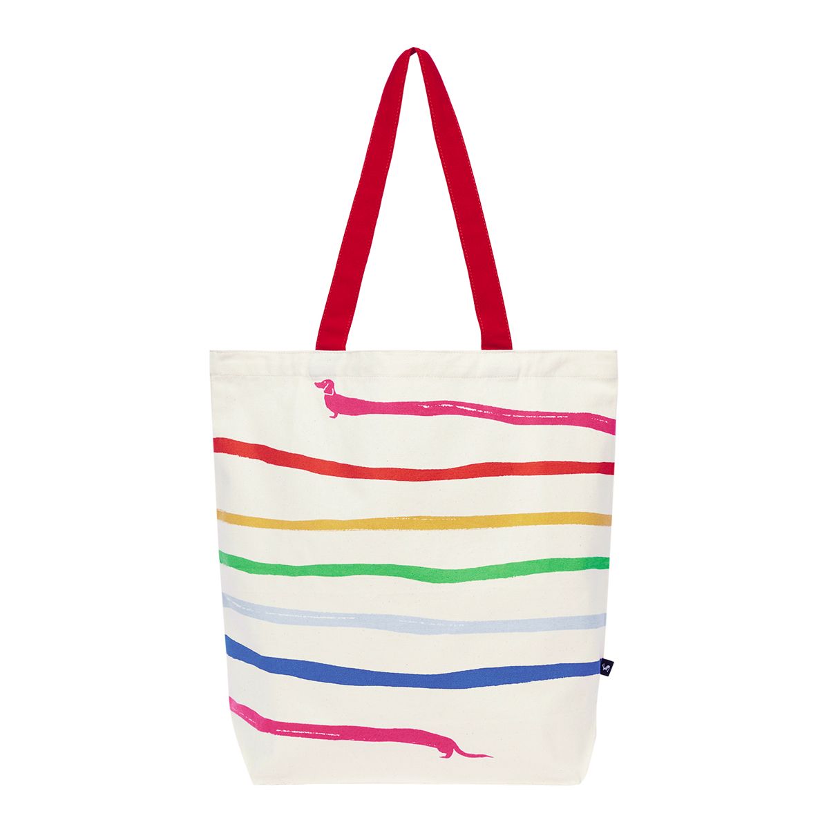 Joules Rainbow Sausage Dog Print Lulu Shopper Tote Bag