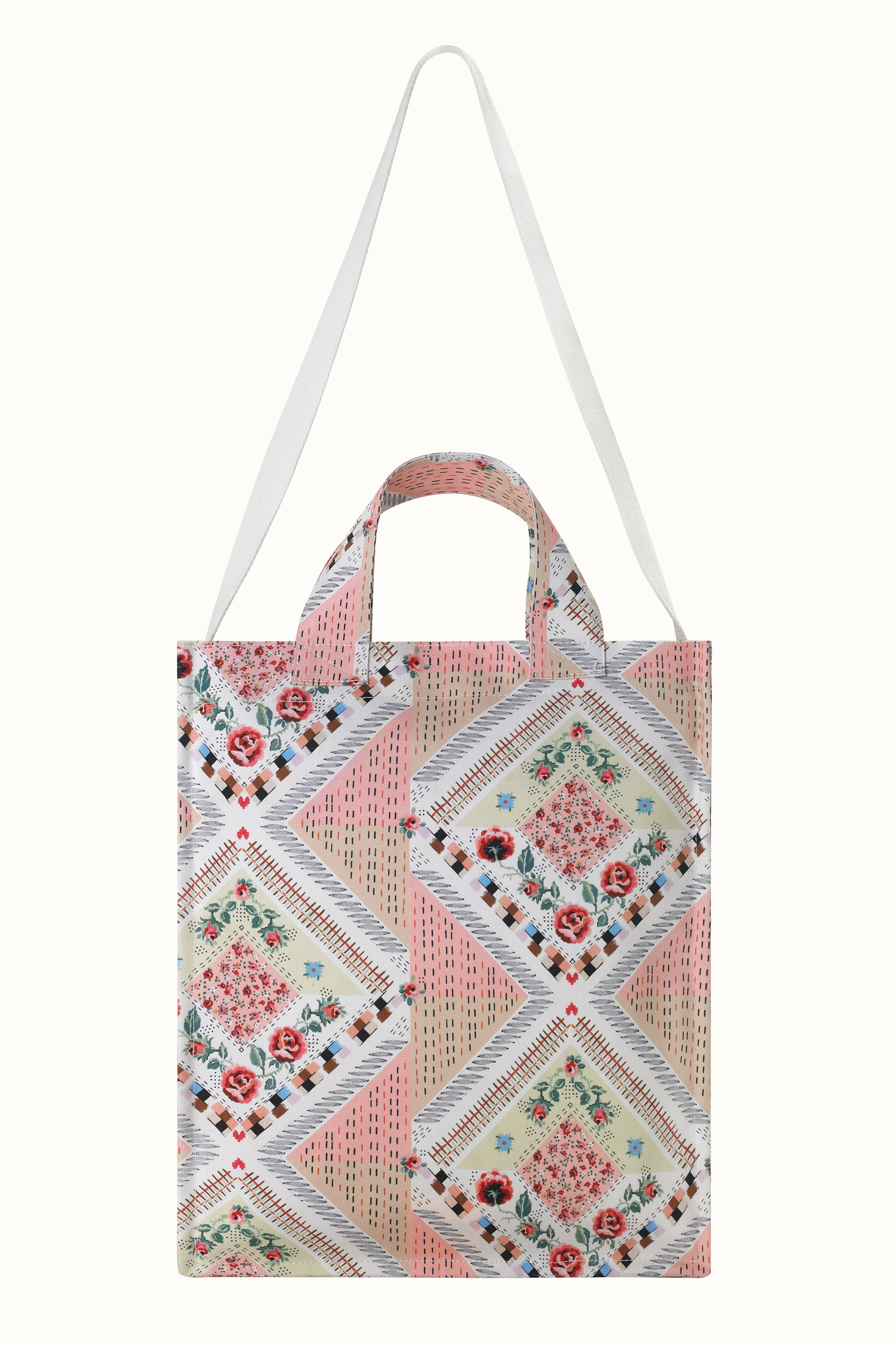 Patchwork Organic Cotton Tall Tote