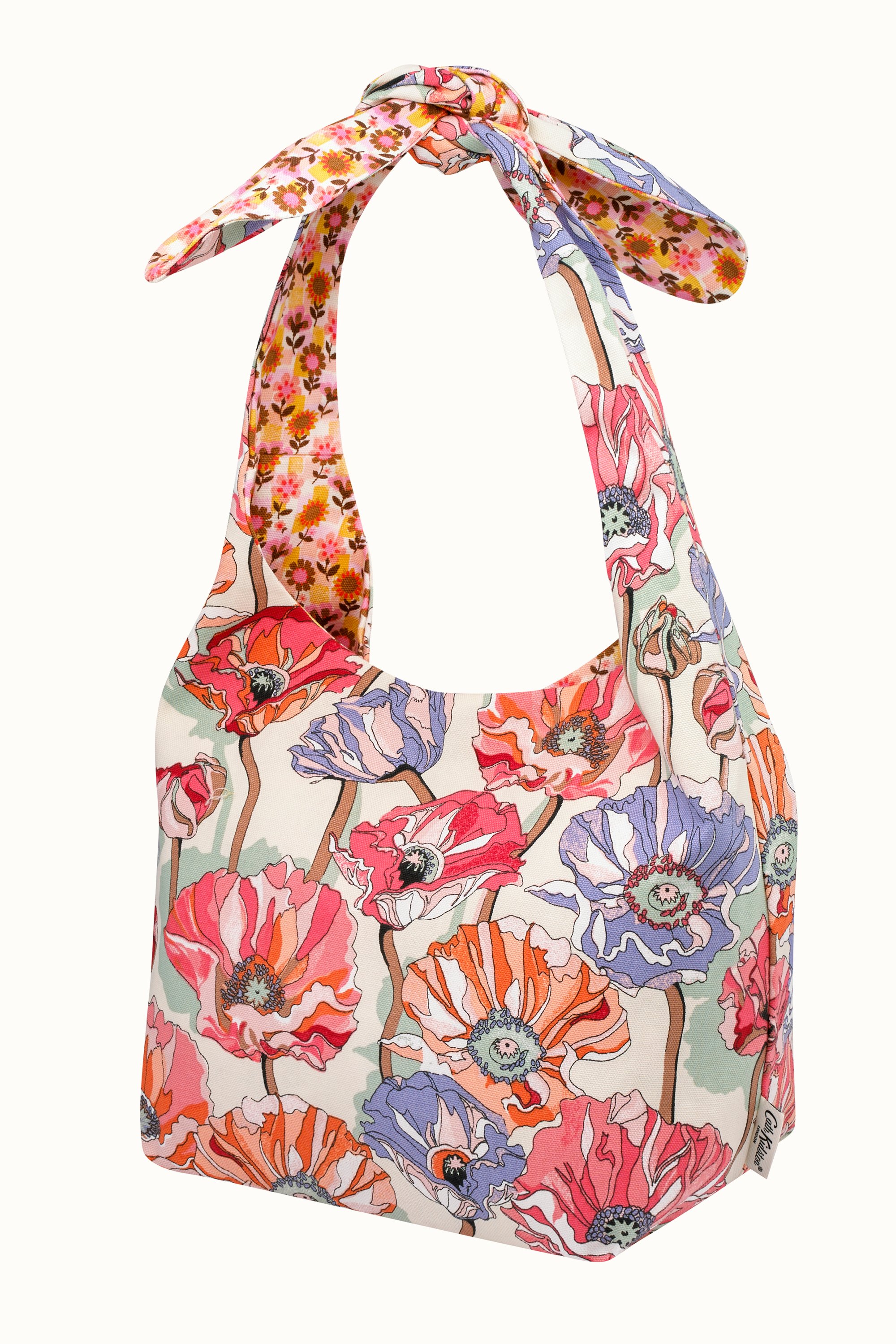 Summer Poppy Midscale Mini Reversible Knotted Shopper