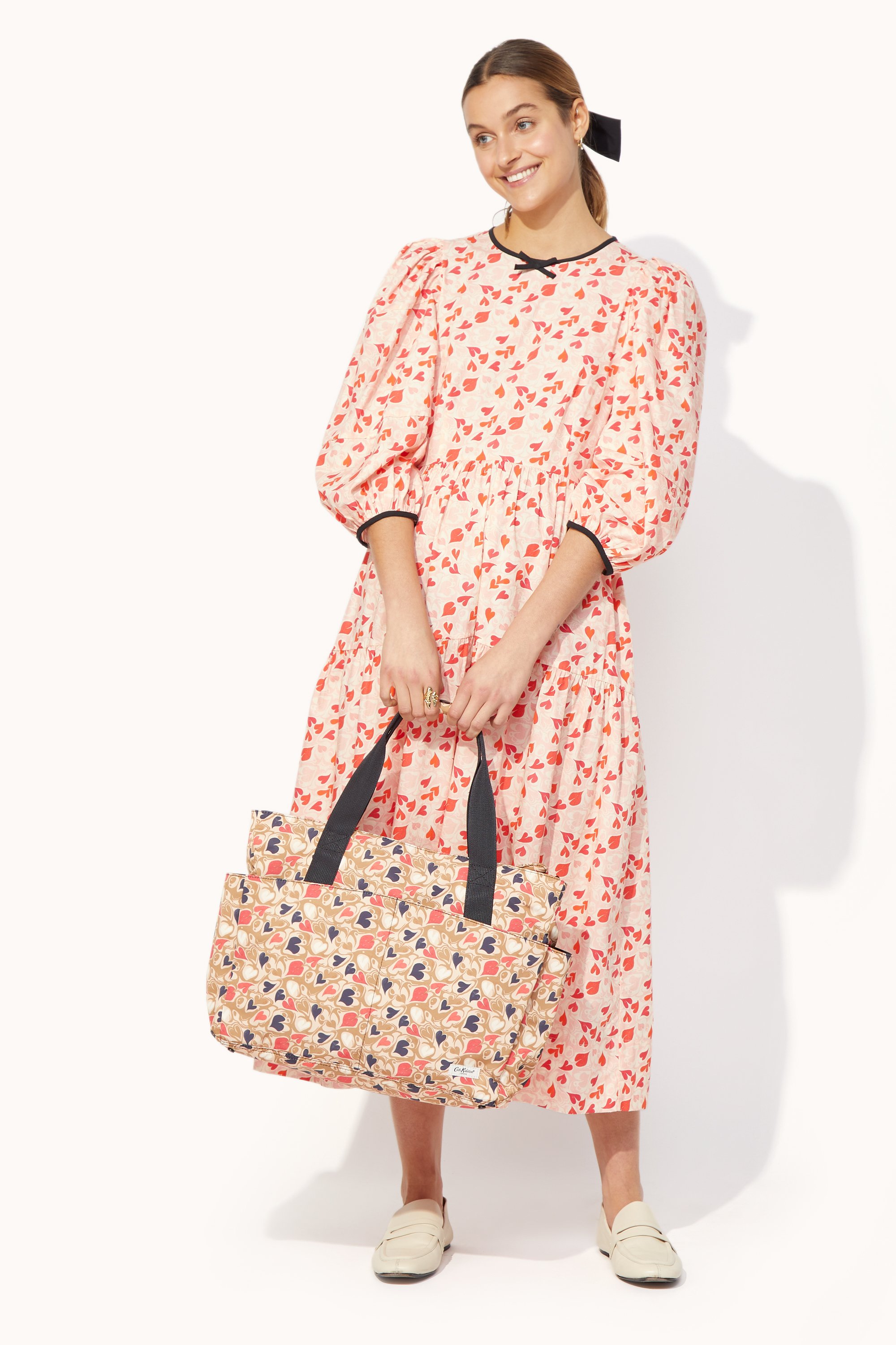 Marble Hearts Ditsy Tote Nappy Changing Bag