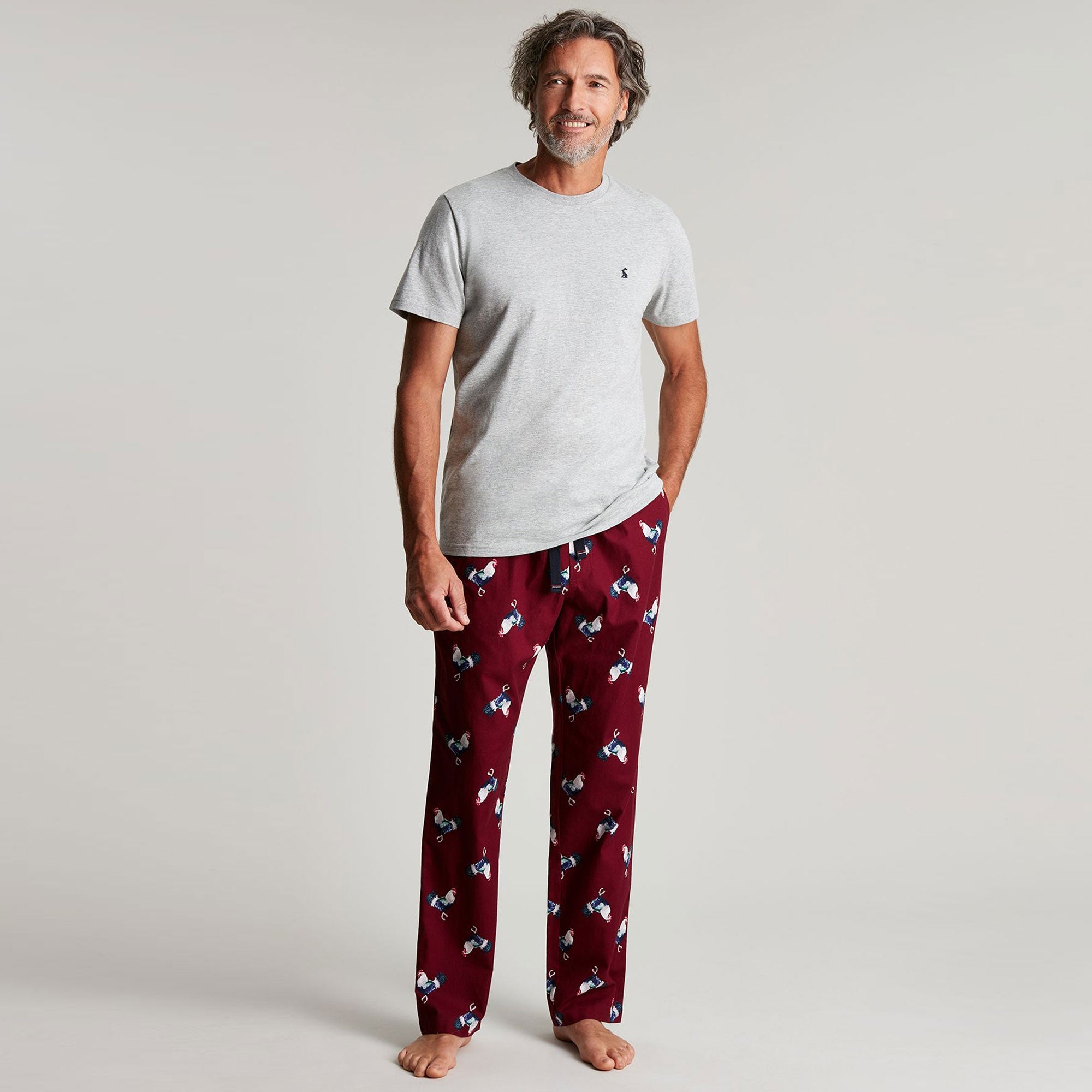 Joules Mens Goodnight Set Cotton Printed Bottoms And T-Shirt Set