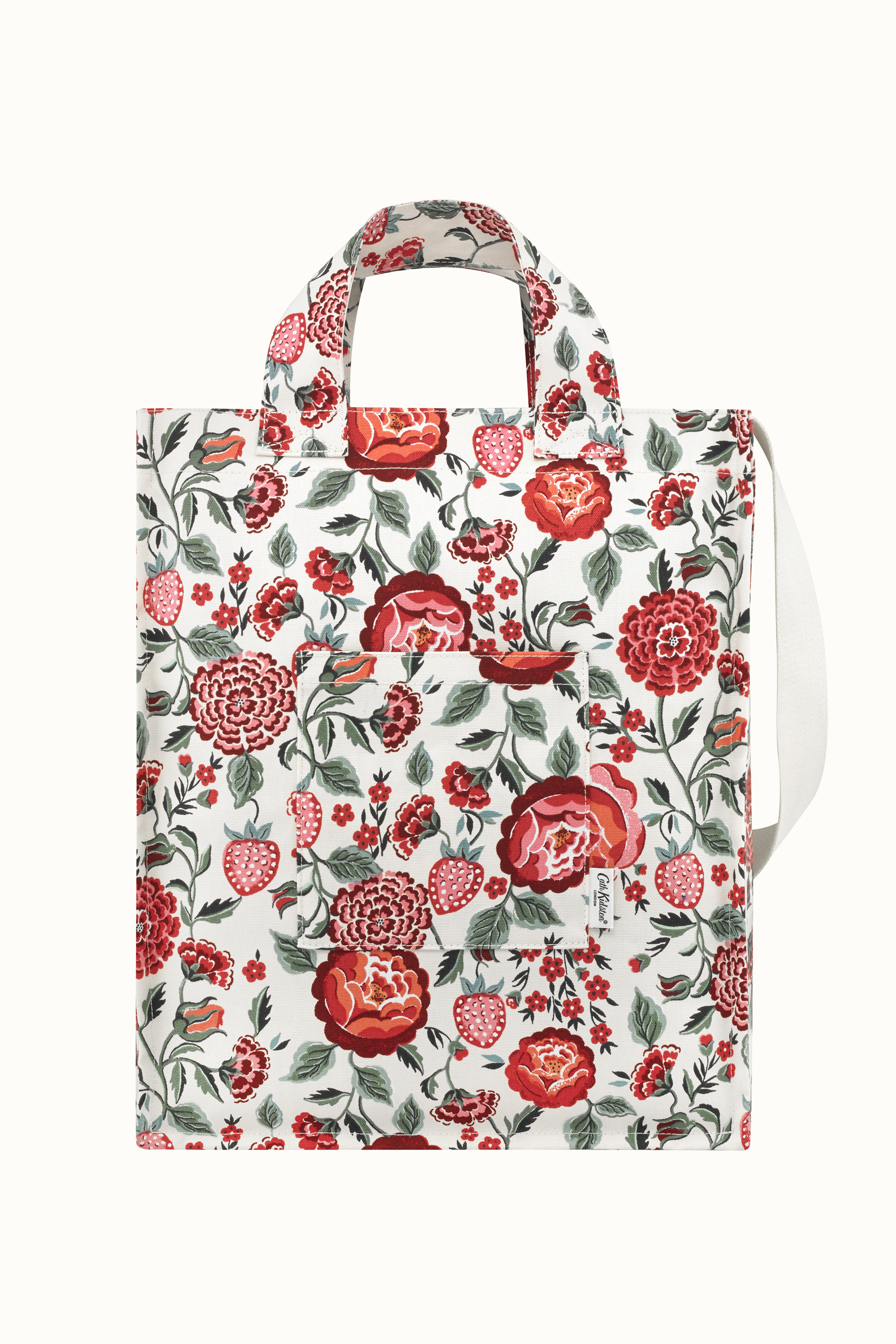 Strawberry Garden Organic Cotton Tall Tote Bag