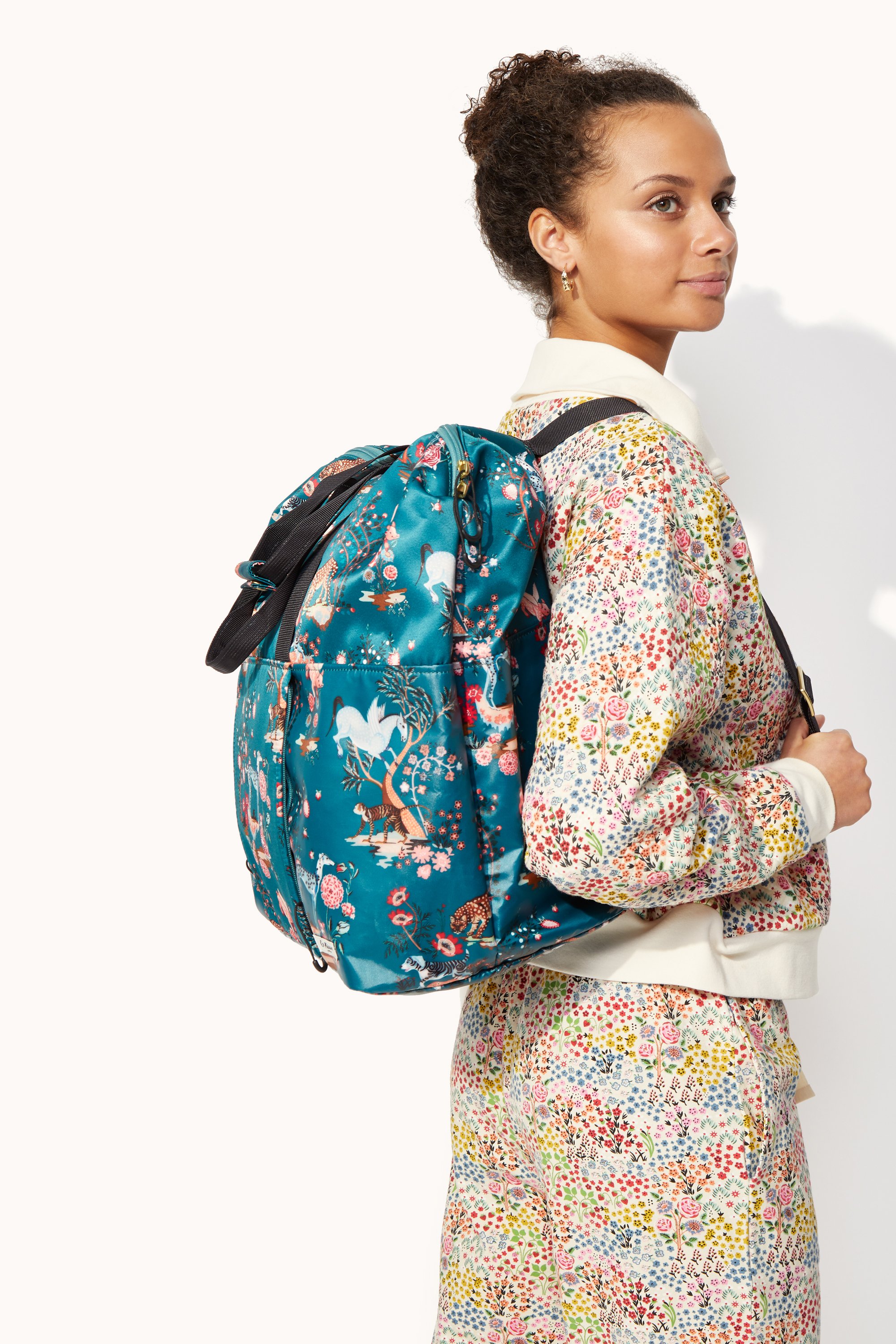 Painted Kingdom Recycled Satin Backpack Tote