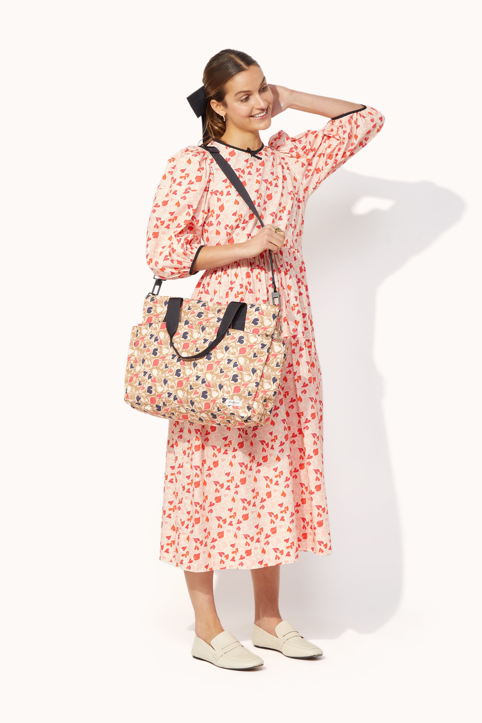 Marble Hearts Ditsy Tote Nappy Changing Bag