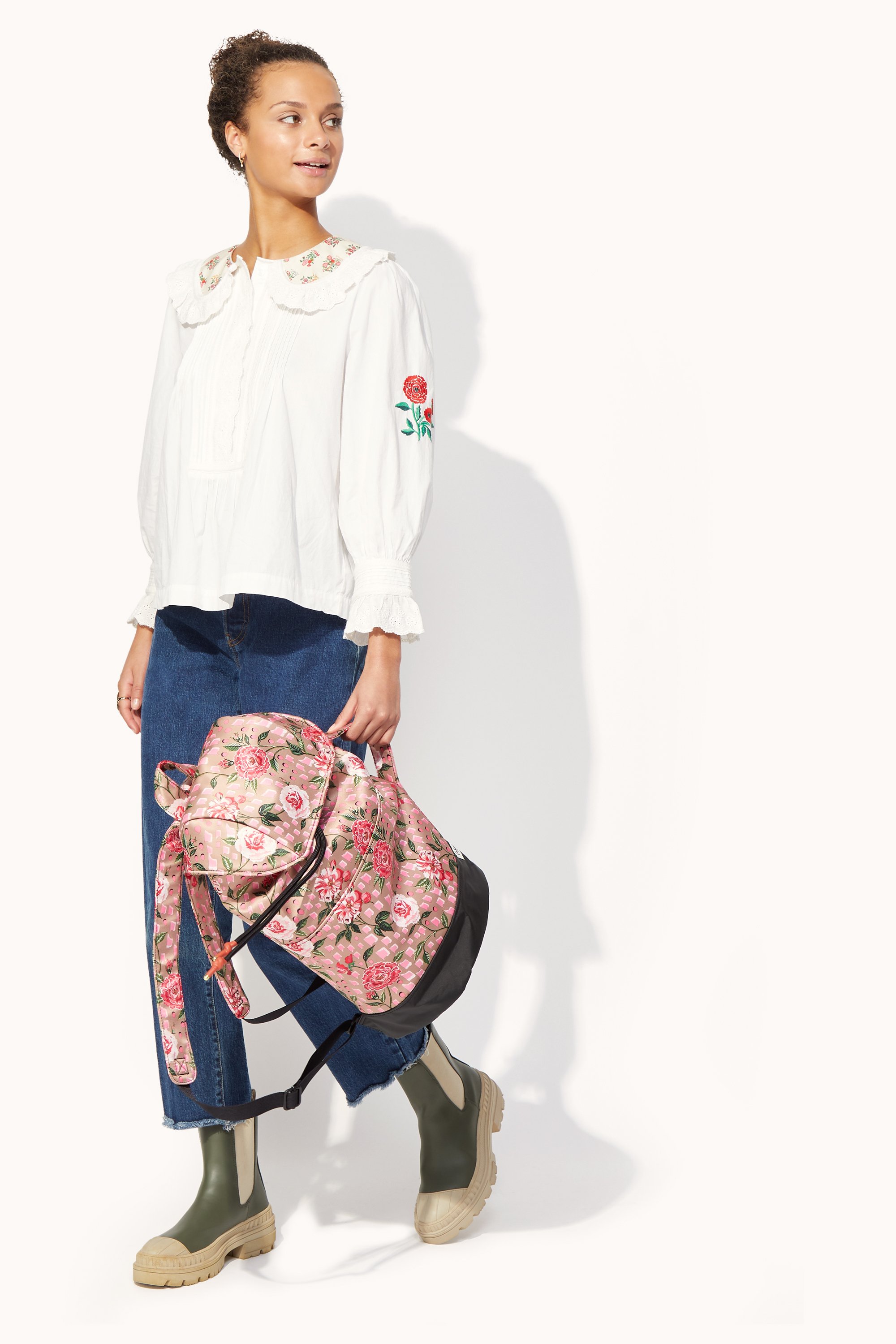 Tea Rose Recycled Satin Duffle Backpack