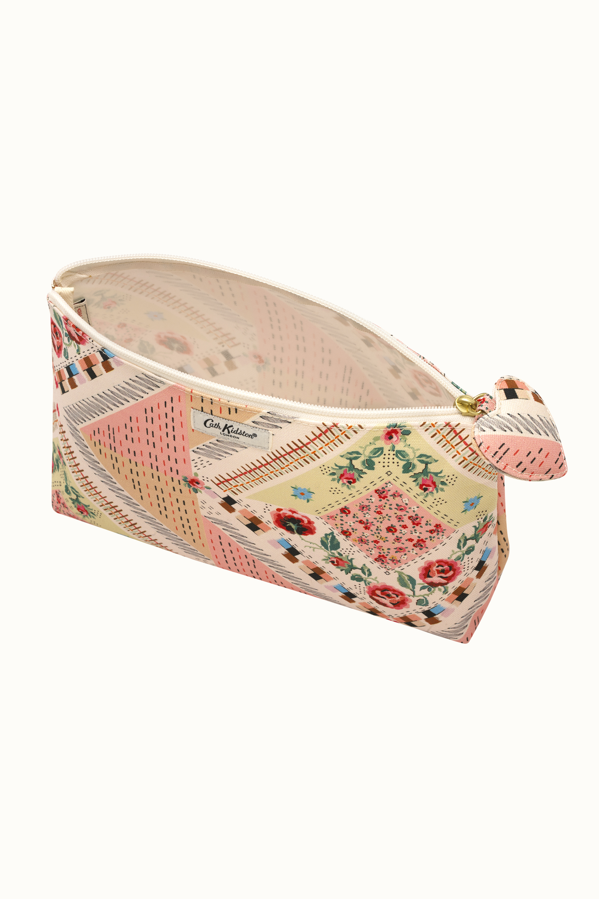 Patchwork Organic Cotton Zip Cosmetic Bag