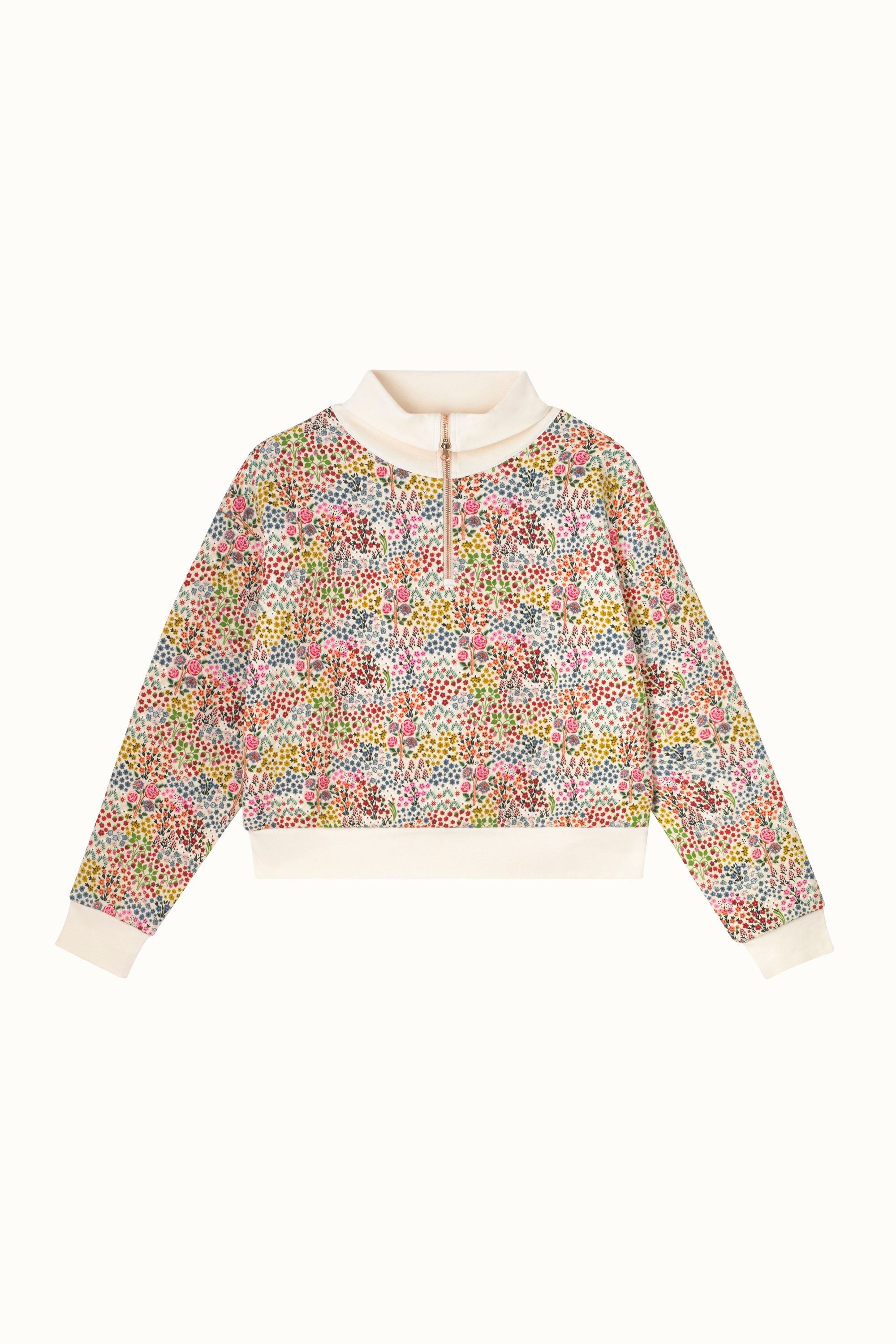 Artist Kingdom Ditsy Printed Half Zip Sweatshirt