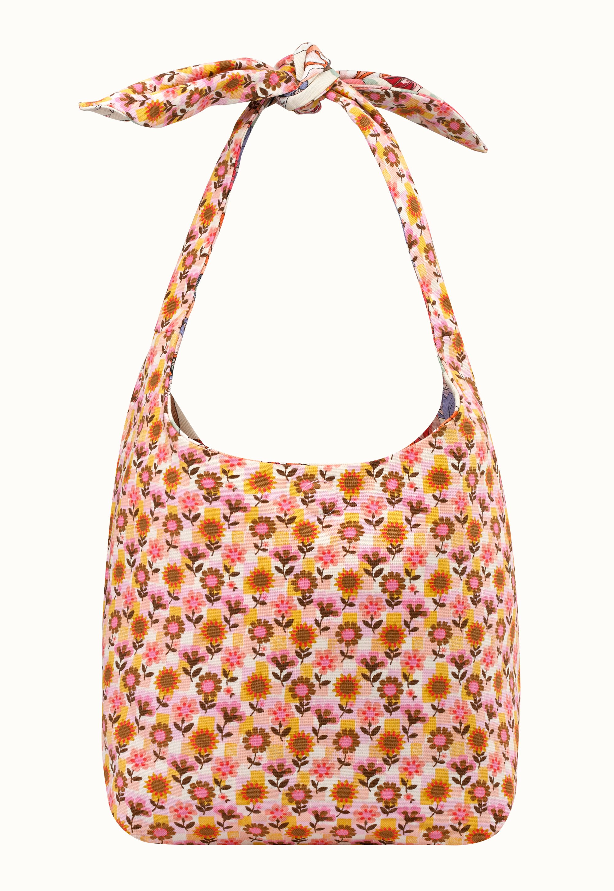 Summer Poppy Midscale Mini Reversible Knotted Shopper