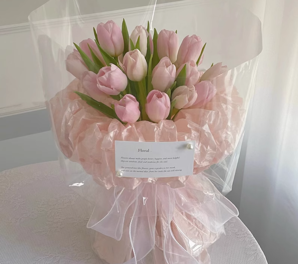 Simulated Flower Exquisite Tulip Flower Basket for Girlfriend Mother Valentine's Day
