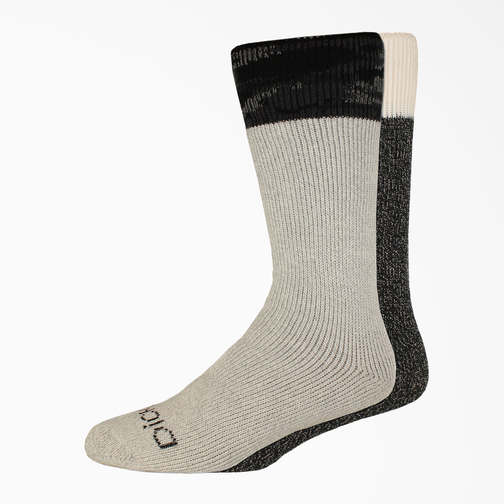 Heavyweight Charcoal Fiber Crew Socks, Size 6-12, 2-Pack