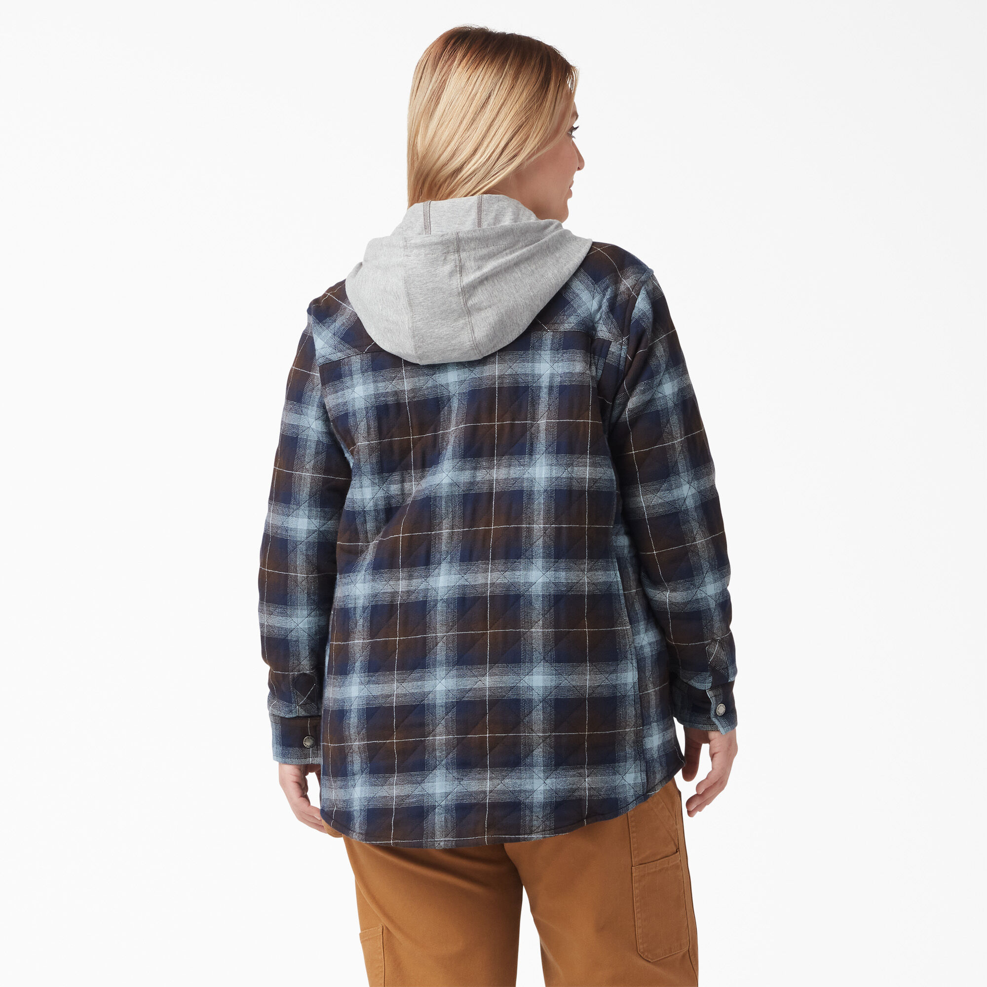 Women's Plus Flannel Hooded Shirt Jacket