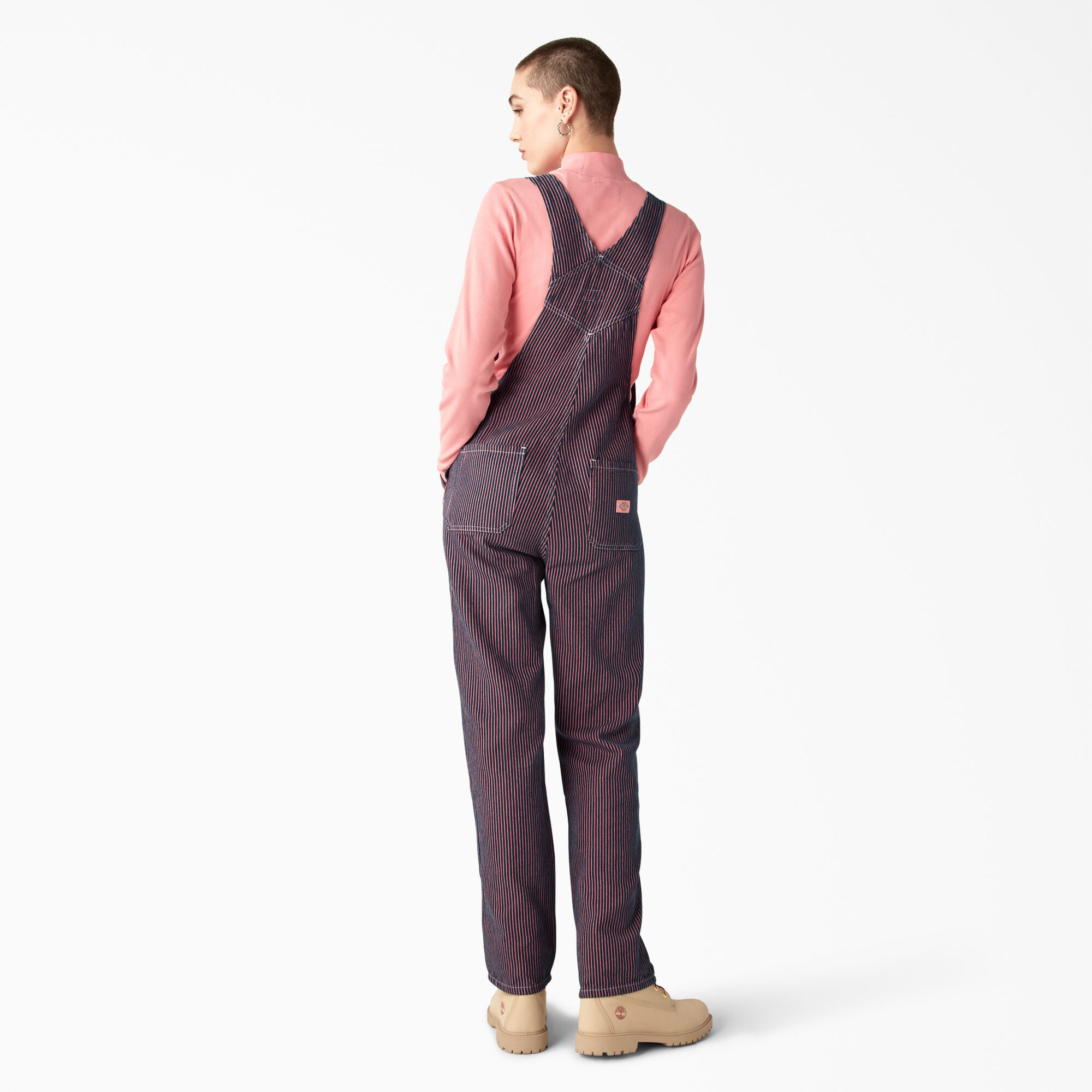 Women's Regular Fit Hickory Stripe Bib Overalls