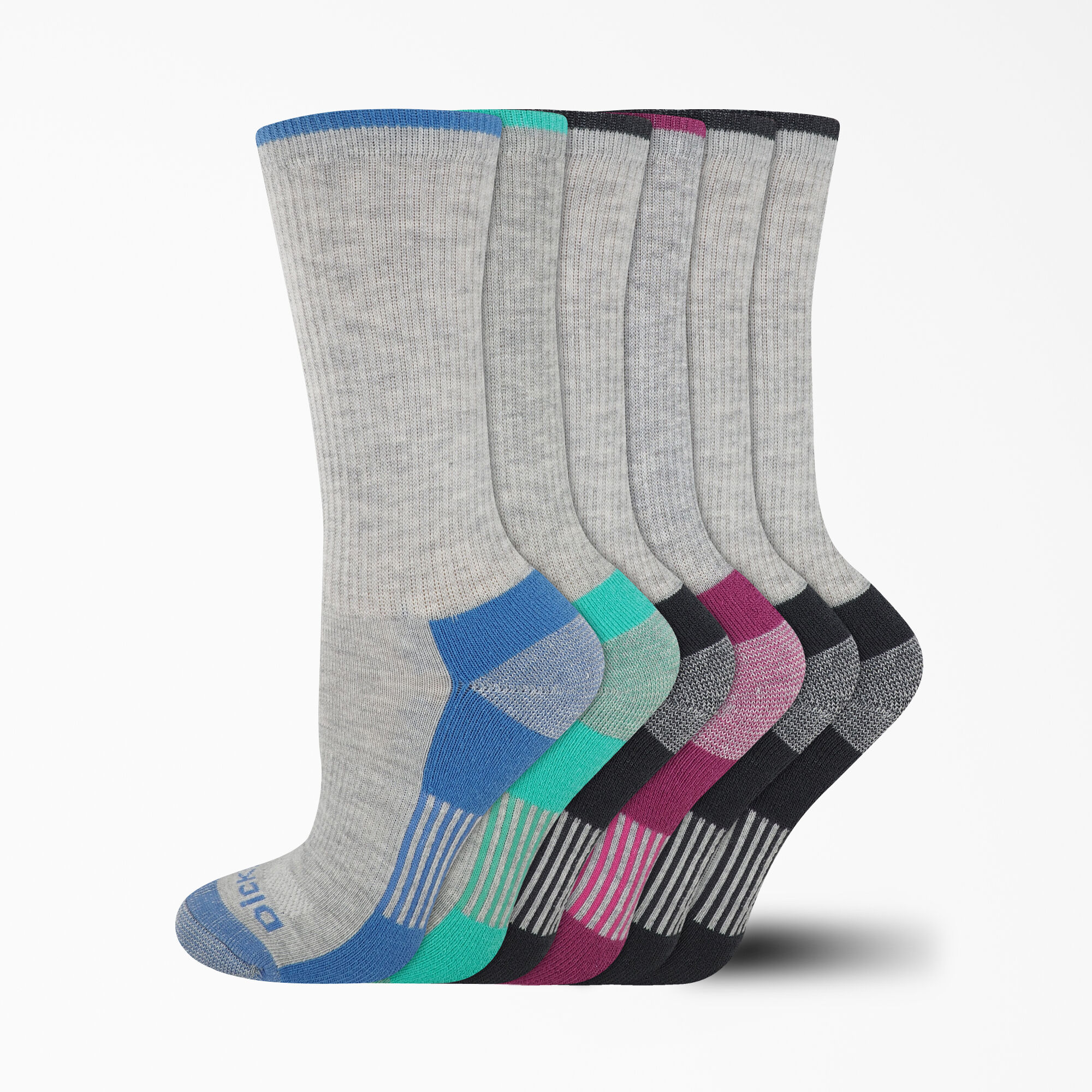 Women's Moisture Control Crew Socks, Size 6-9, 6-Pack
