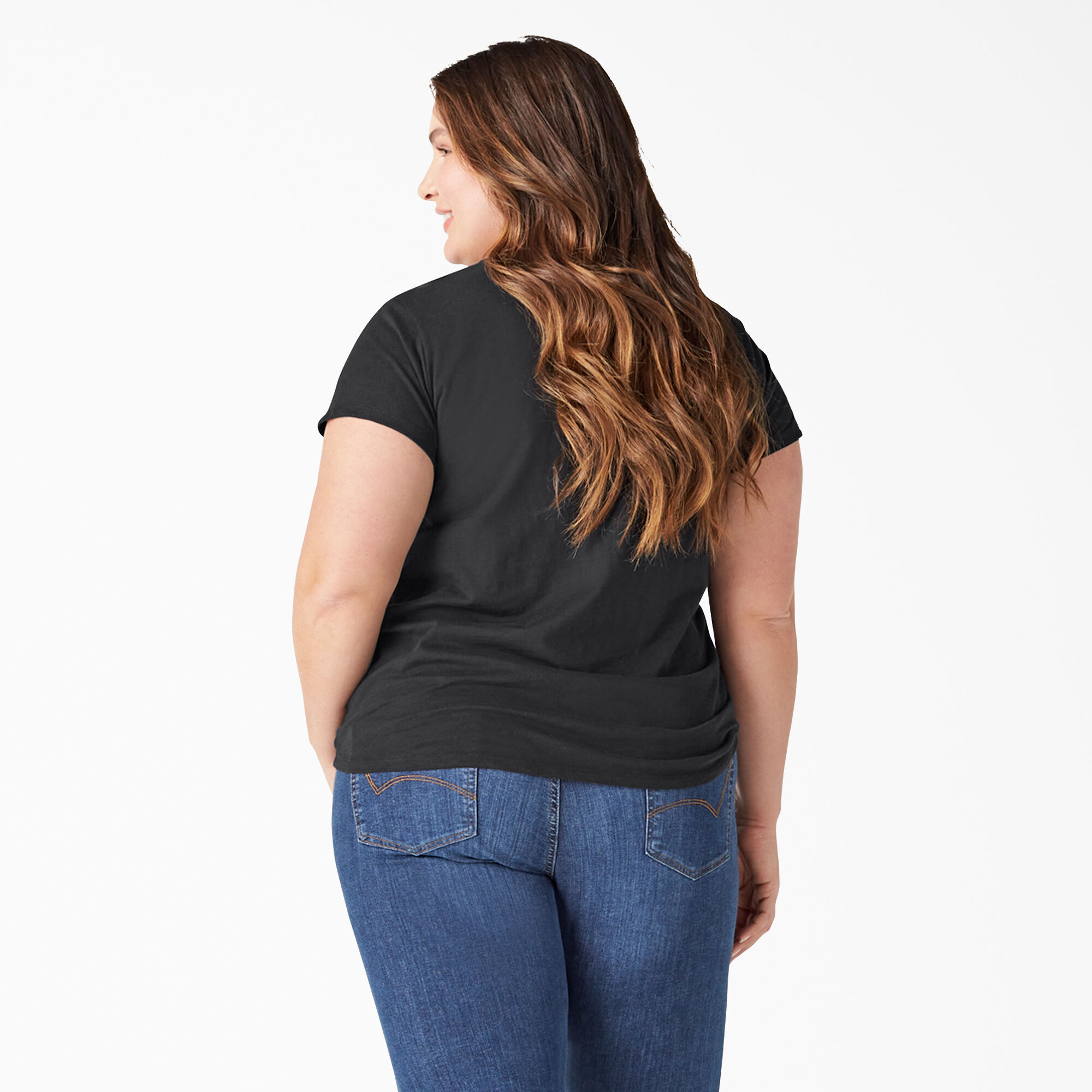 Women's Plus Short Sleeve V-Neck T-Shirt