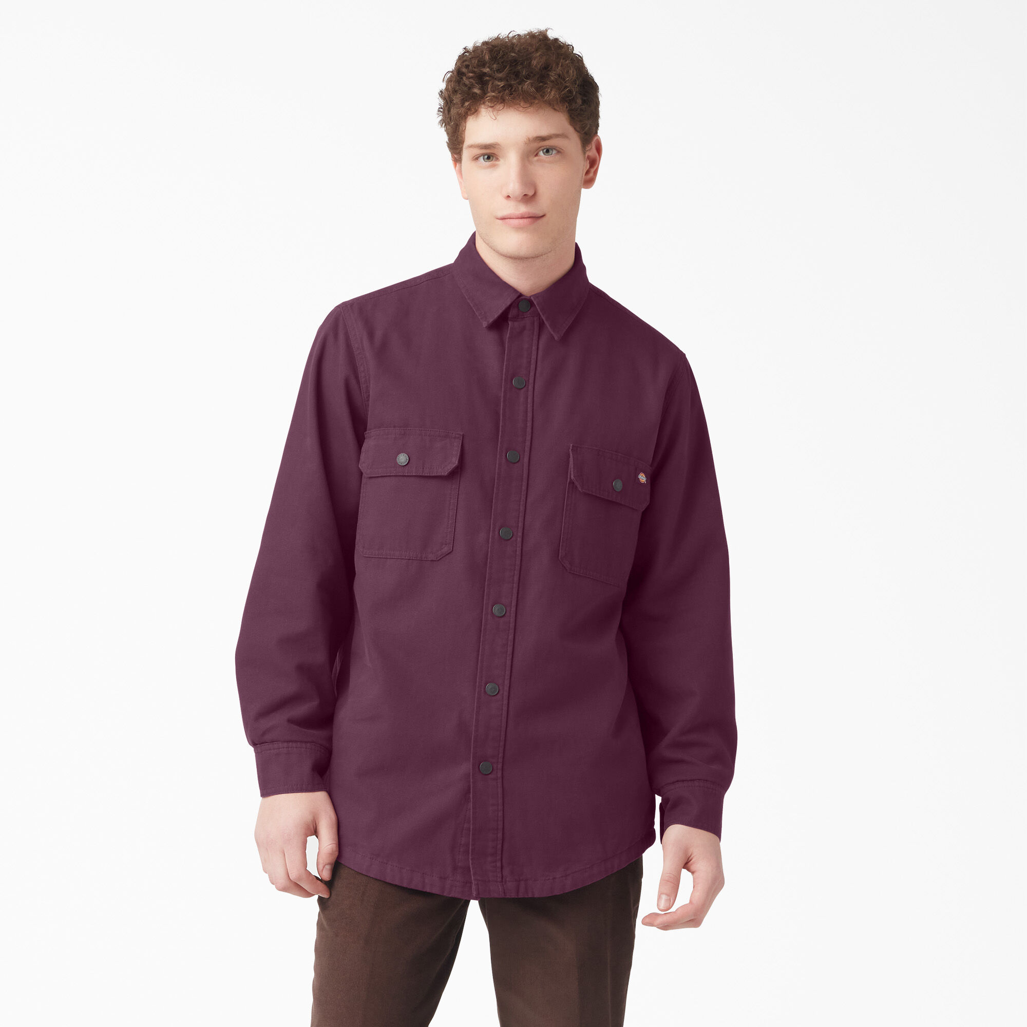 Long Sleeve Flannel-Lined Duck Shirt