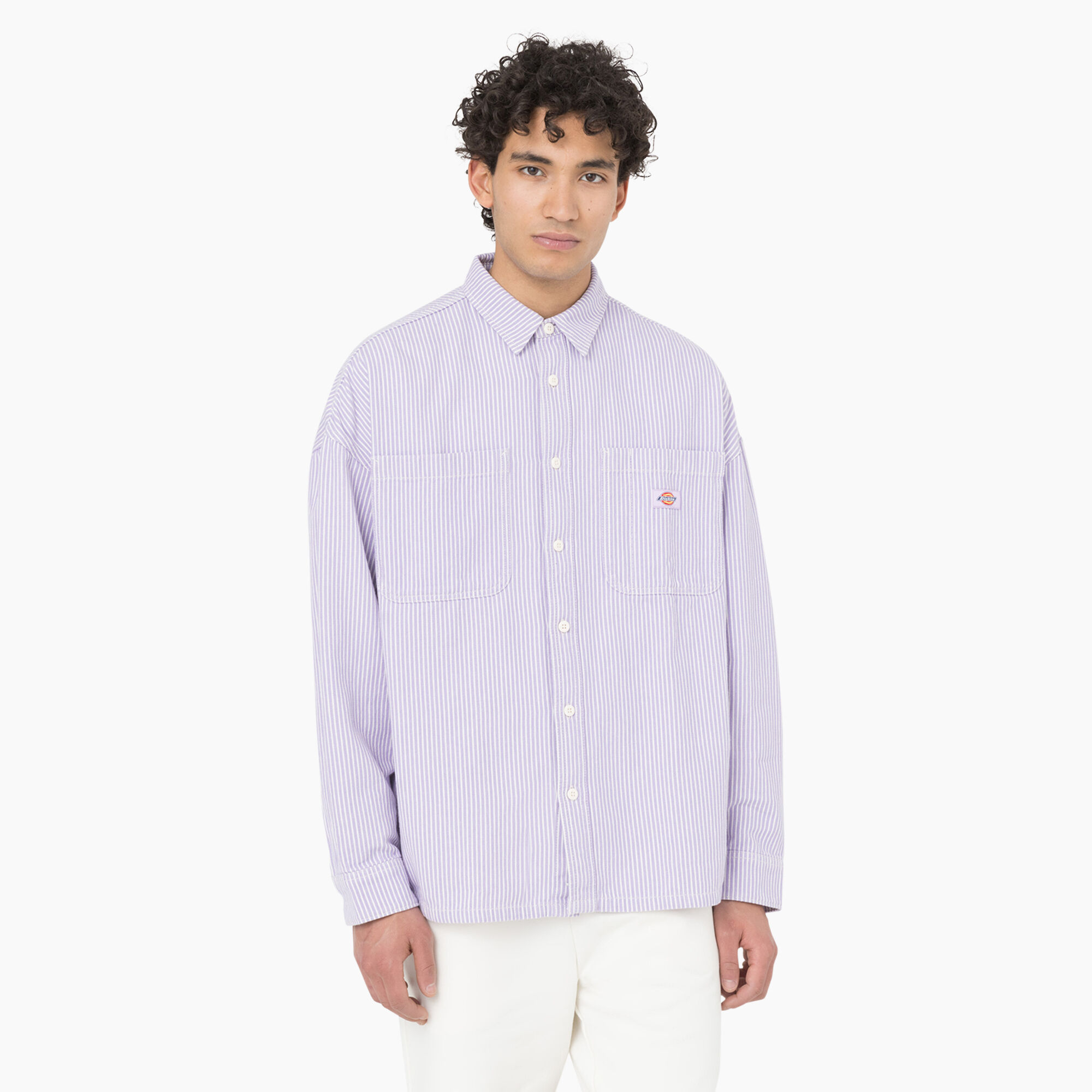 Hickory Stripe Long Sleeve Work Shirt