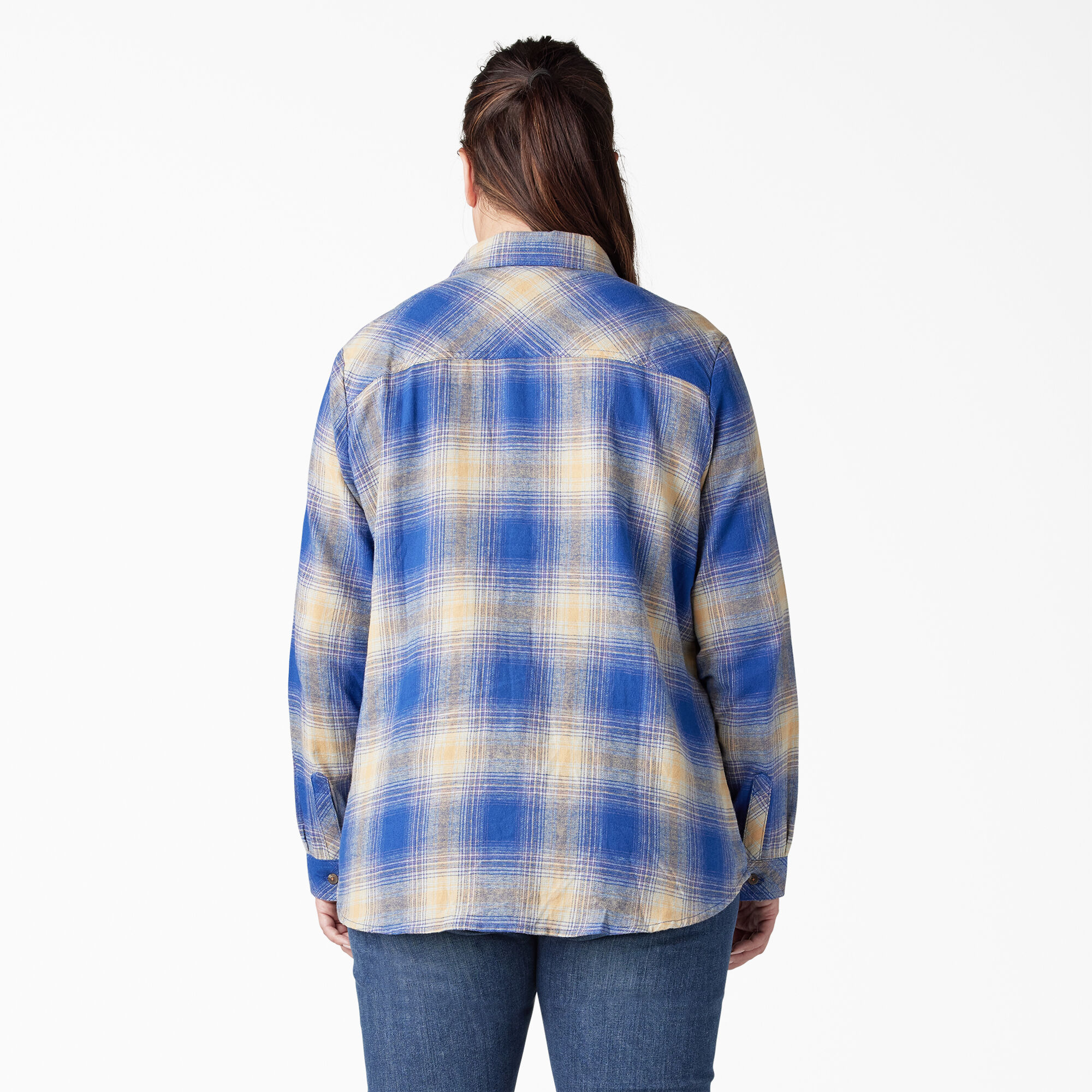 Women's Plus Long Sleeve Plaid Flannel Shirt