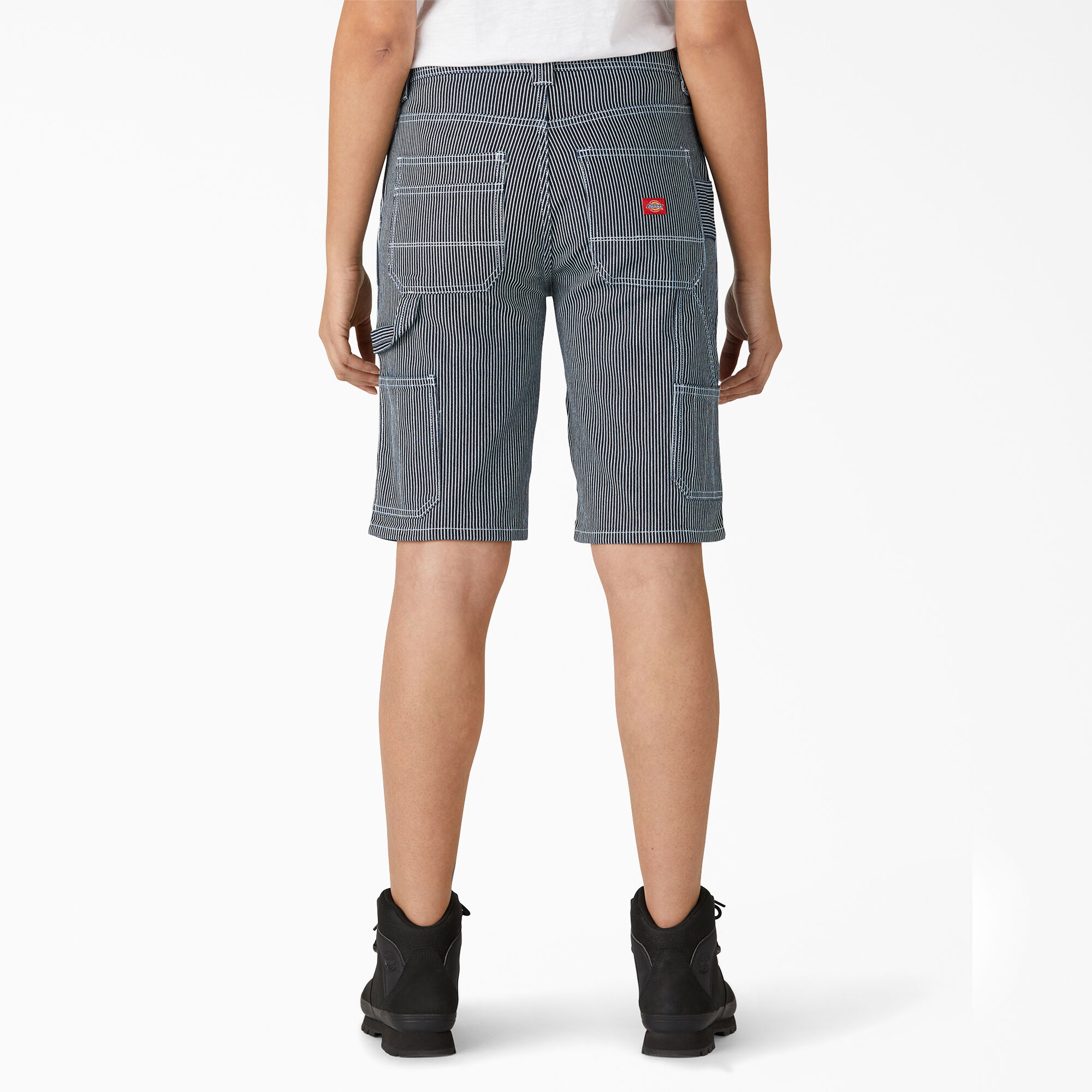 Women's Relaxed Fit Hickory Stripe Carpenter Shorts, 11