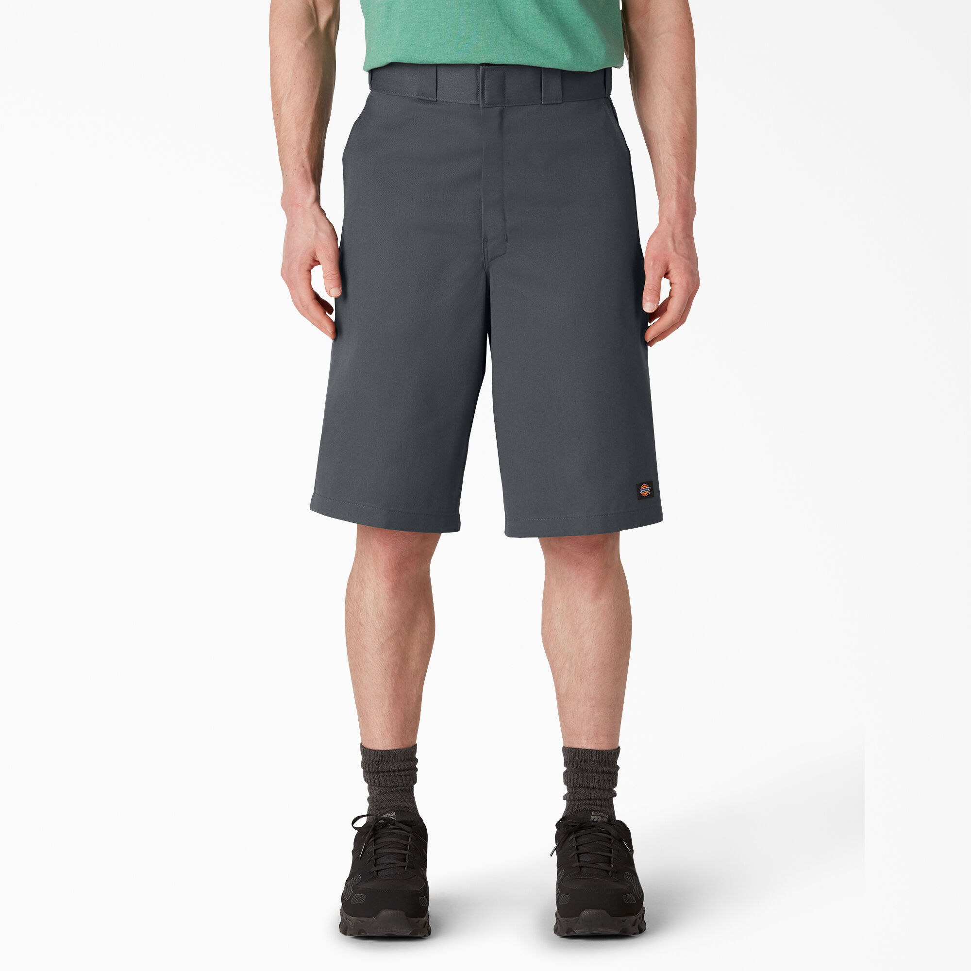 Loose Fit Flat Front Work Shorts, 13