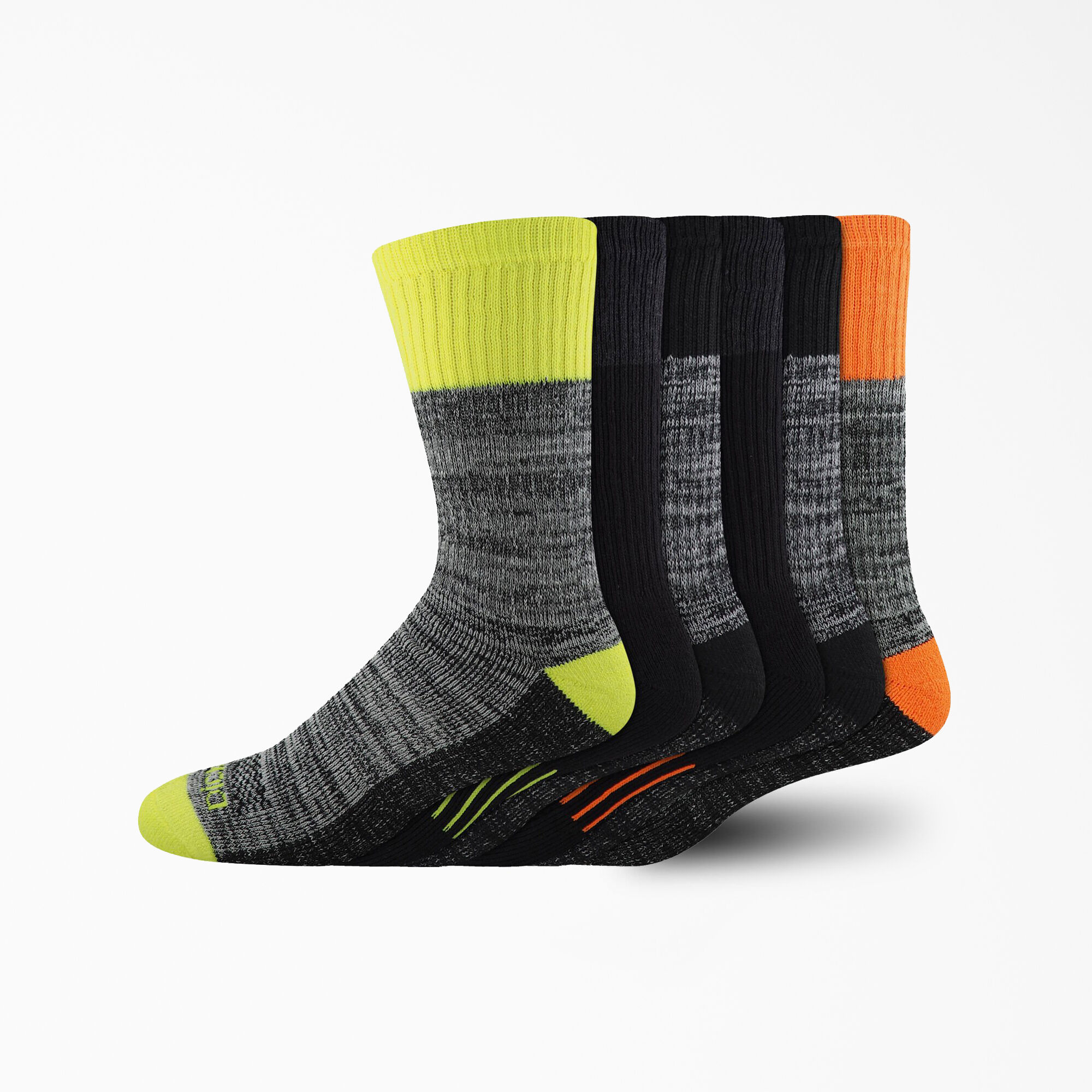 Moisture Control Crew Work Socks, Size 6-12, 6-Pack