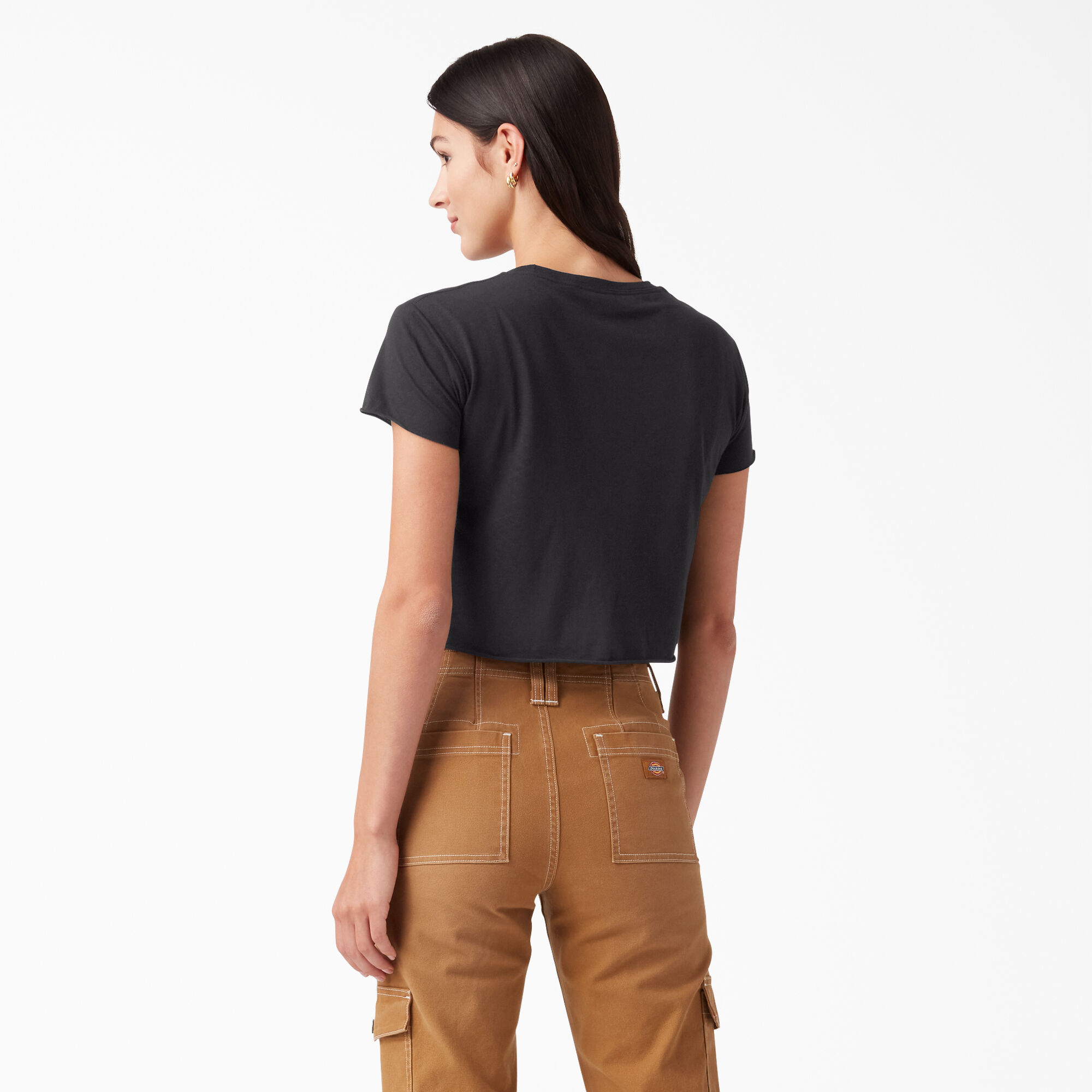 Women's Distressed Logo Cropped T-Shirt