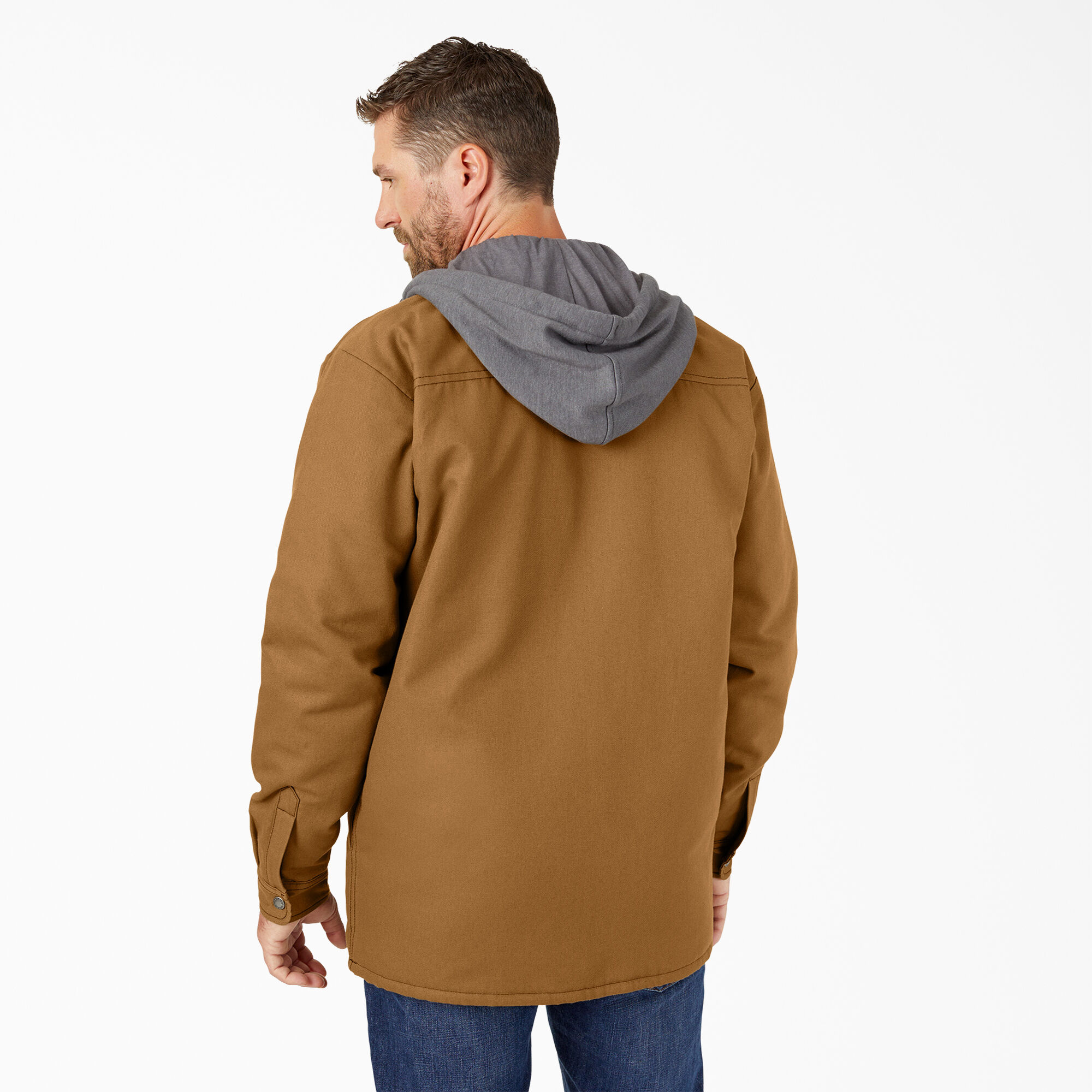 Water Repellent Duck Hooded Shirt Jacket