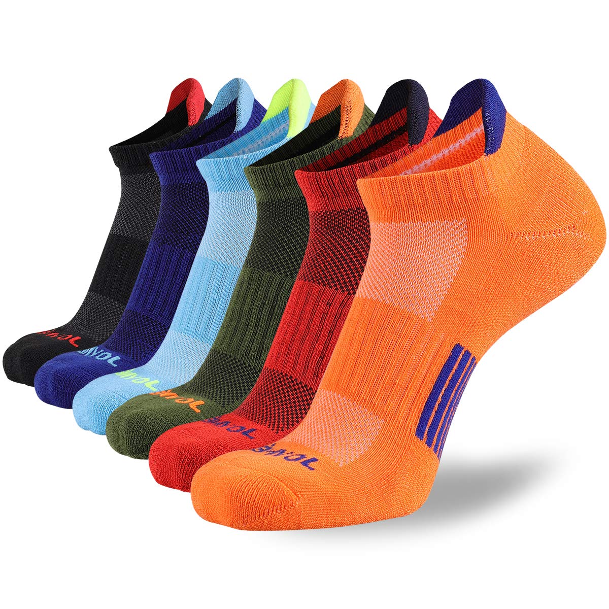 Mens Ankle Athletic Low Cut Socks Running Sports Cushioned Sock for Men 6 Pack