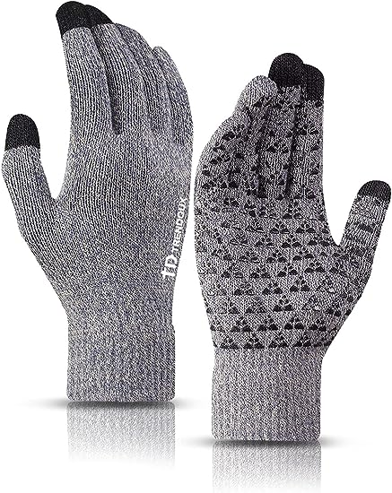 Winter Gloves for Men Women - Upgraded Touch Screen Cold Weather Thermal Warm Knit Glove for Running Driving Hiking