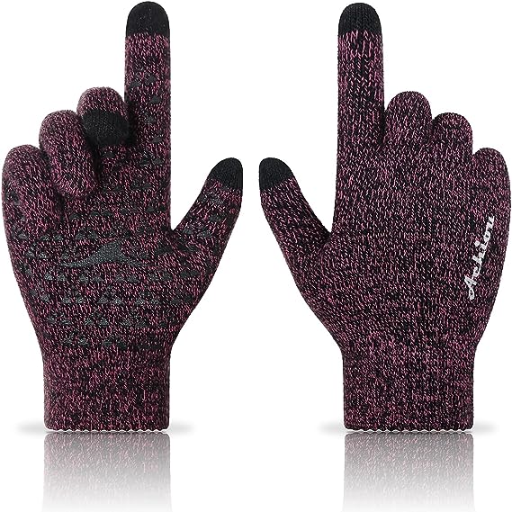 Winter Gloves for Men Women, Touch Screen Texting Warm Gloves with Thermal Soft Knit Lining,Elastic Cuff