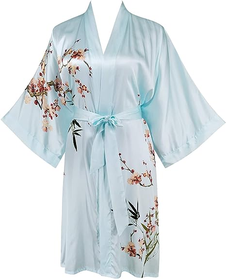 Women's 100% Silk Kimono Short Robe
